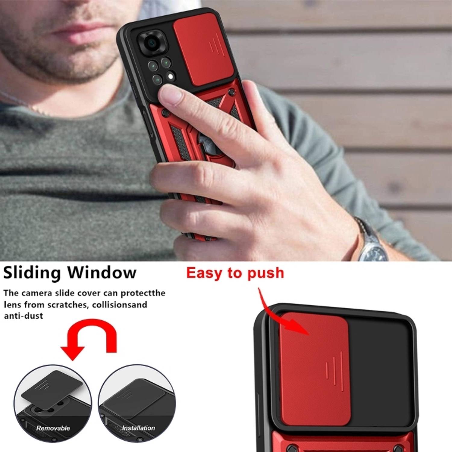 UBTM Back Cover for Poco M4 Pro 4G Red - Image 4