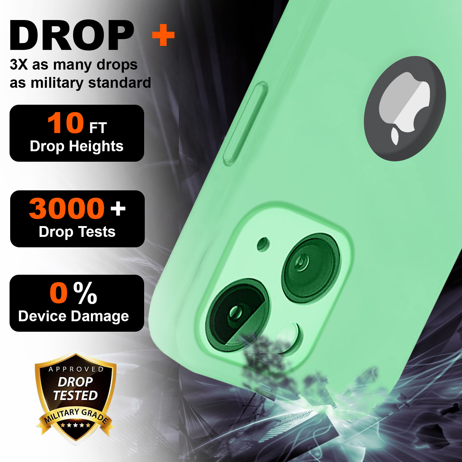 Image of MobiLooks Back Cover for Apple iPhone 13, Original Silicone Logo Cut Shockproof Full Body Protection Case