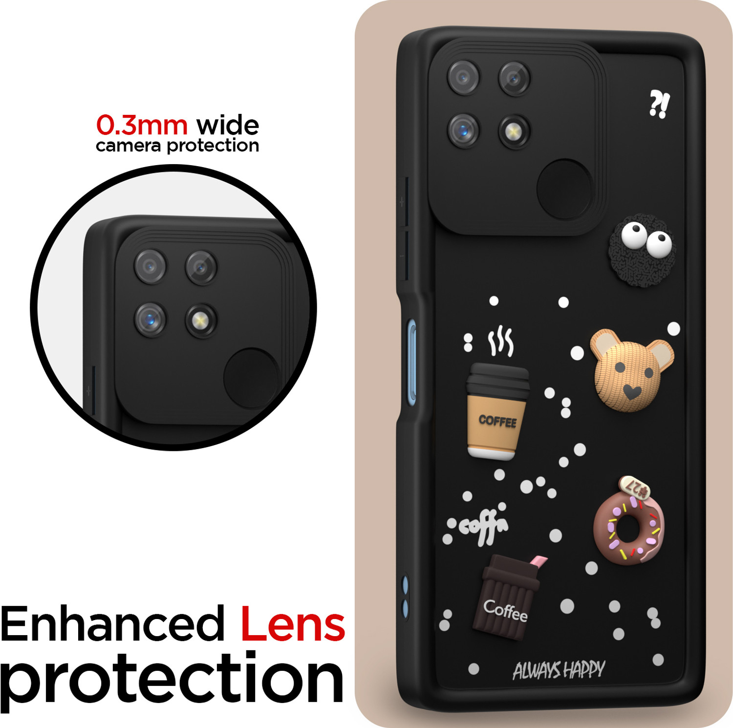 Image of Pikkme Back Cover for Realme Narzo 50A (Black, Flexible, Silicon)