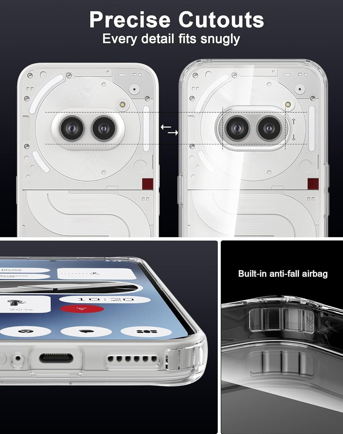 Image of Hamz Back Cover for Nothing Phone (2a) 5G (Transparent, Camera Bump Protector, Rubber, Pack of: 1)