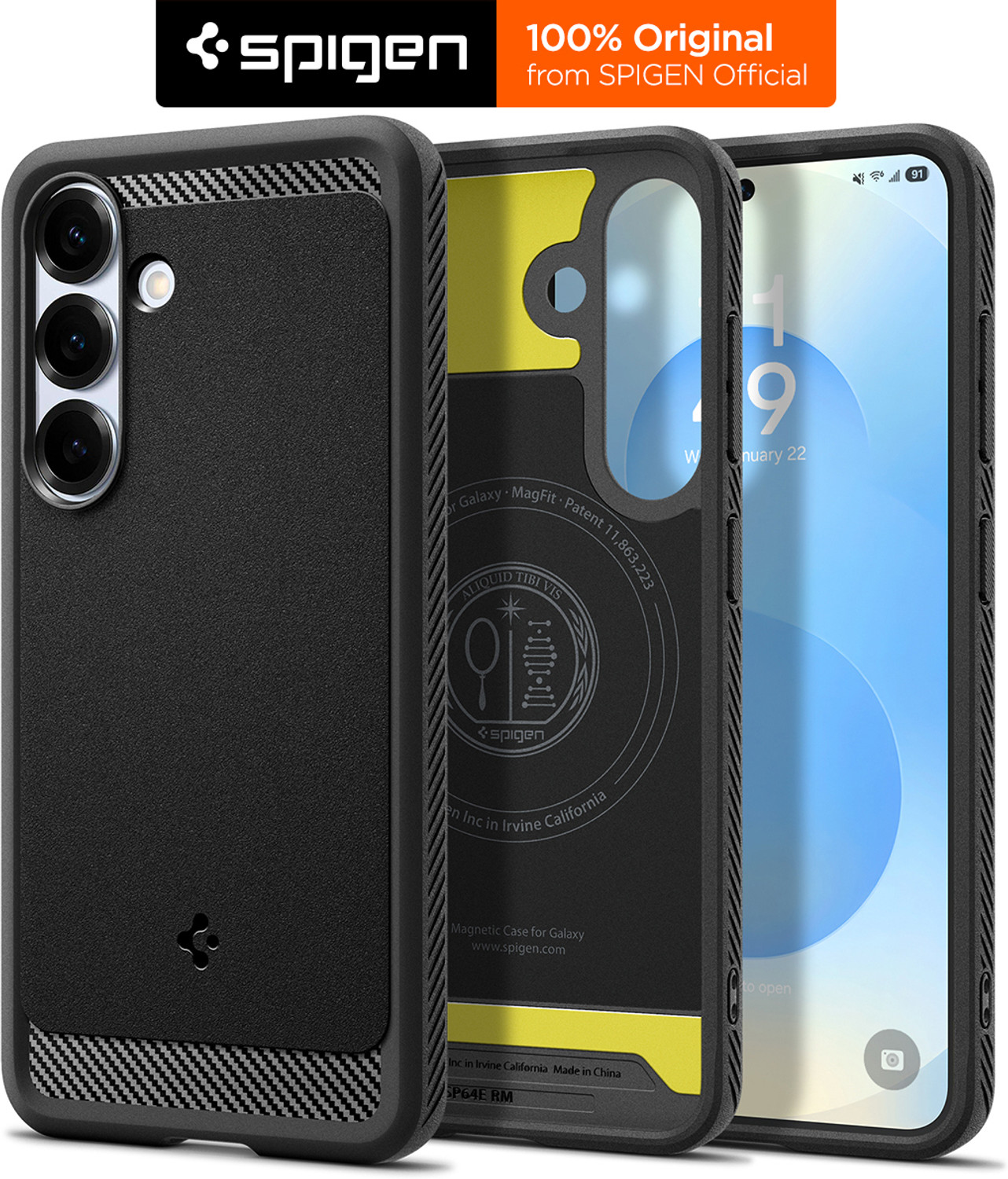 Image of Spigen Rugged Armor MagFit Back Cover for Samsung Galaxy S25