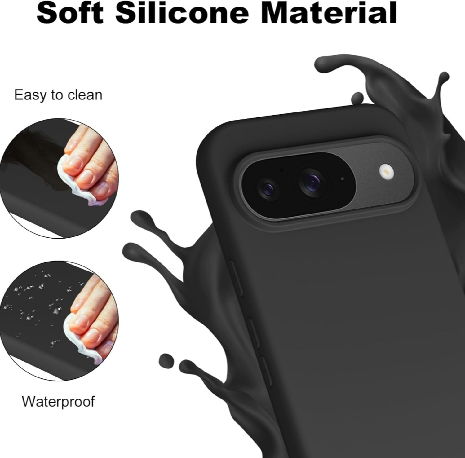 Image of arrise Back Cover for Google pixel 9 (Black, Grip Case, Silicon, Pack of: 1)
