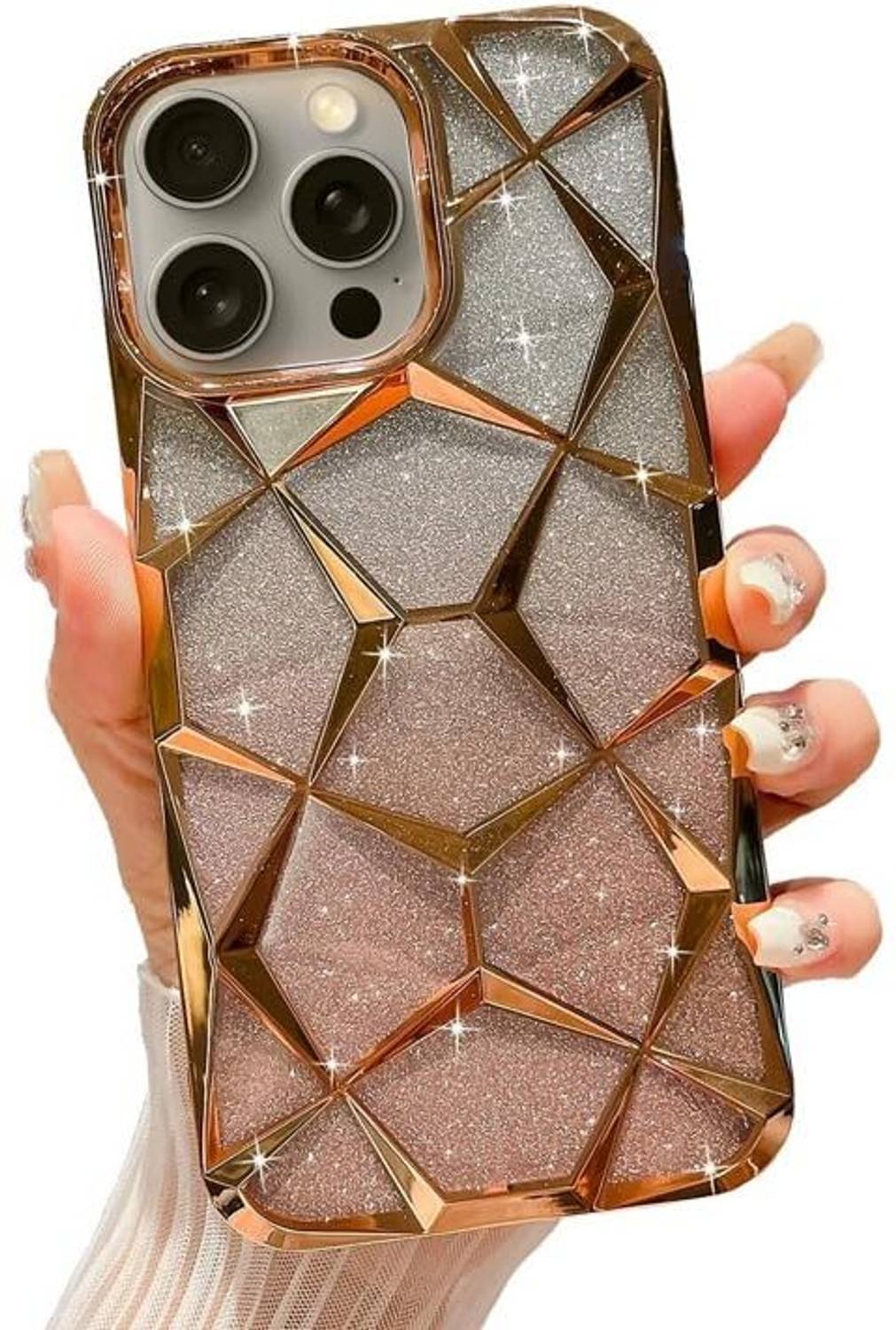 A3sprime Back Cover for Apple iPhone 16 Pro Max |Soft Fancy Stylish Design Diamond Cut Anti Slip Camera Protector|