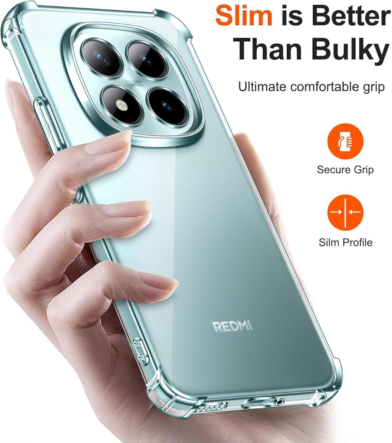 Image of CLOYAAR Back Cover for Redmi Note 15 5G Bumper Silicon Transparent Case
