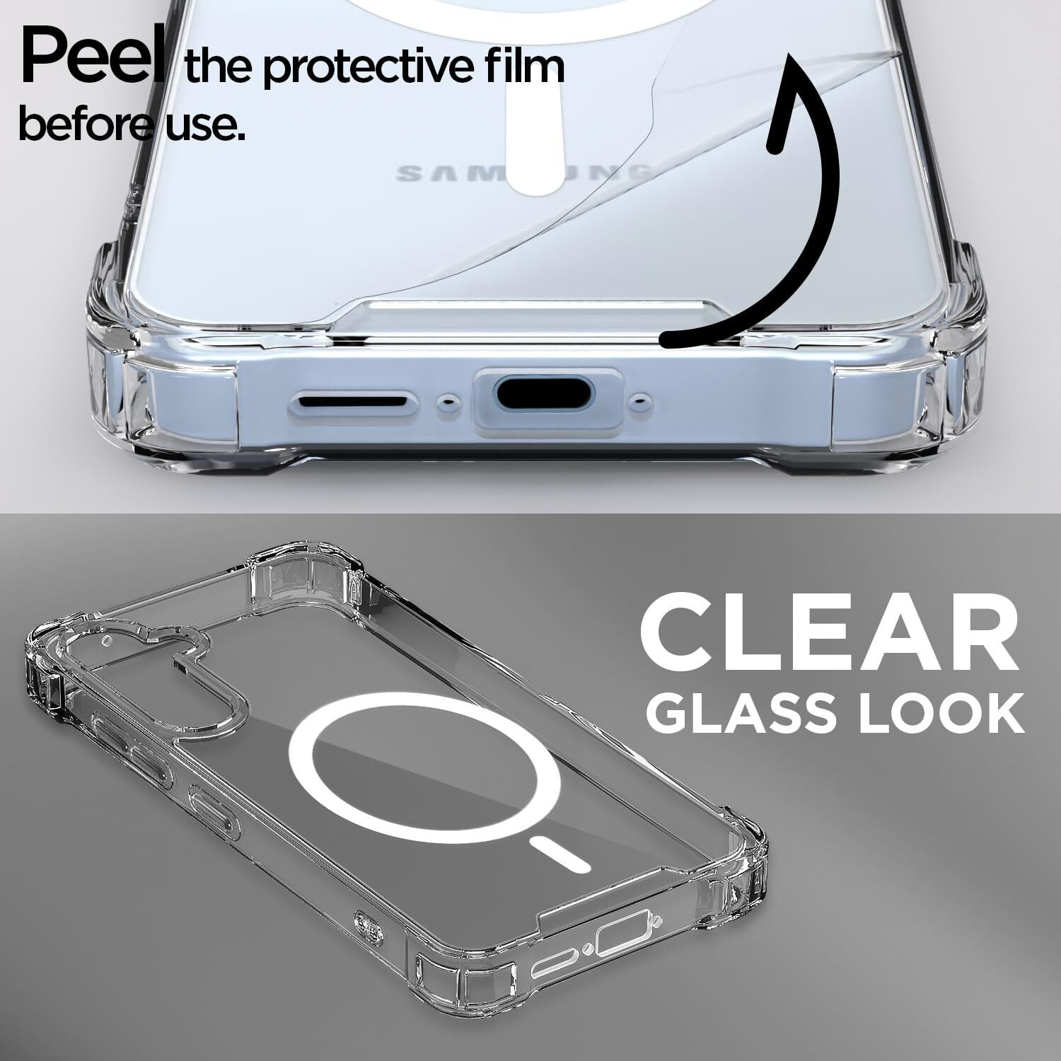 Image of MOBIDEER Back Cover for SAMSUNG Galaxy S24 FE 5G, Magnetic Strong MagSafe Ring Holder
