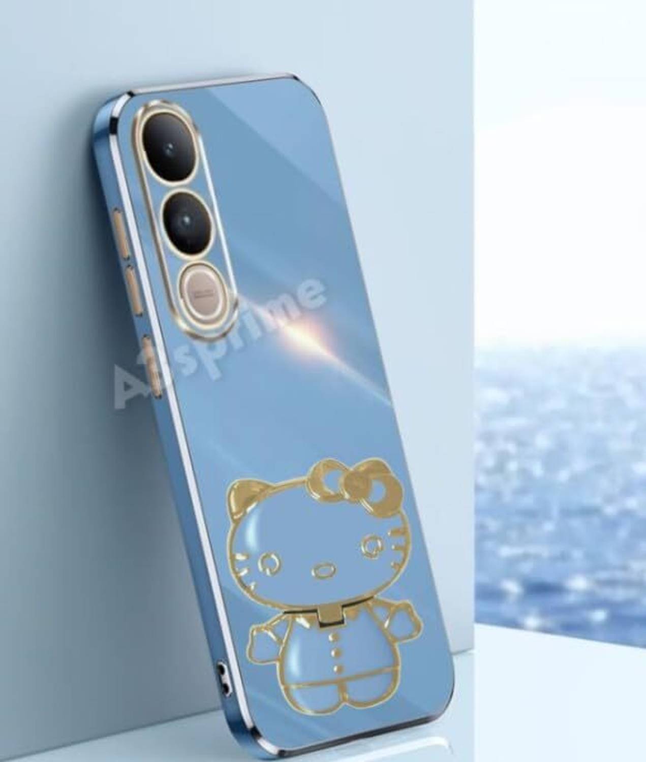 A3sprime Back Cover for vivo V70 FE 5G with Cute 3D Cartoon Shaped Folding Mobile Stand Holder