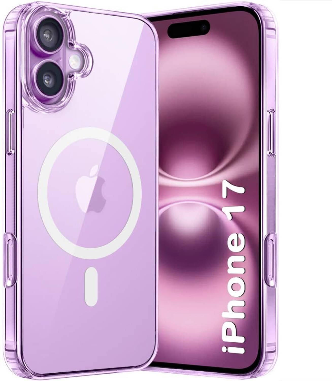 AMEYAA Back Cover for Apple iPhone 17 Magsafe Soft Silicone TPU Bumper & Hard PC Crystal Clear Anti-Yellow