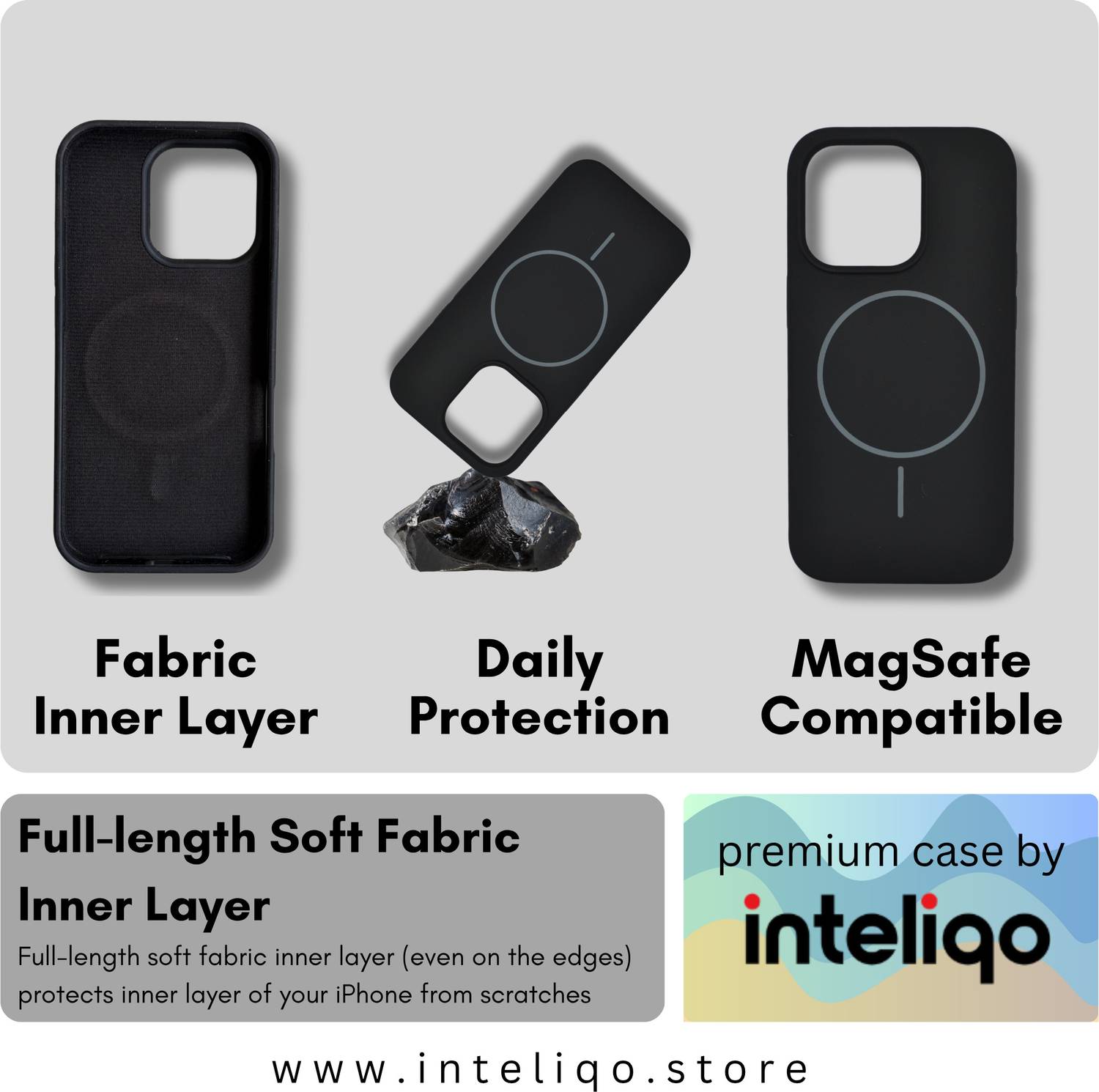 inteliqo Back Cover for Apple iPhone 13 Pro Black - Image 4
