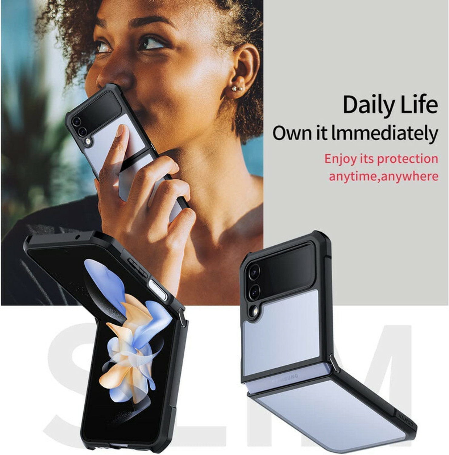 Image of HITFIT Back Cover for Samsung Galaxy Z Flip4 / Samsung Galaxy Z Flip 4