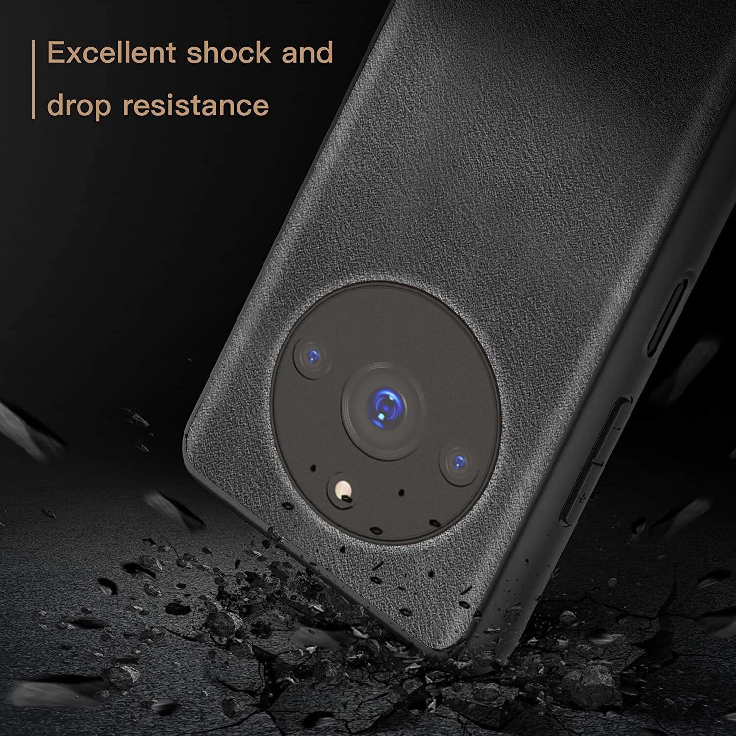 Image of Hoccroxx Back Cover for Realme 11 Pro Plus, Faux Leather, Slim Shockproof Camera Protection Bumper Case