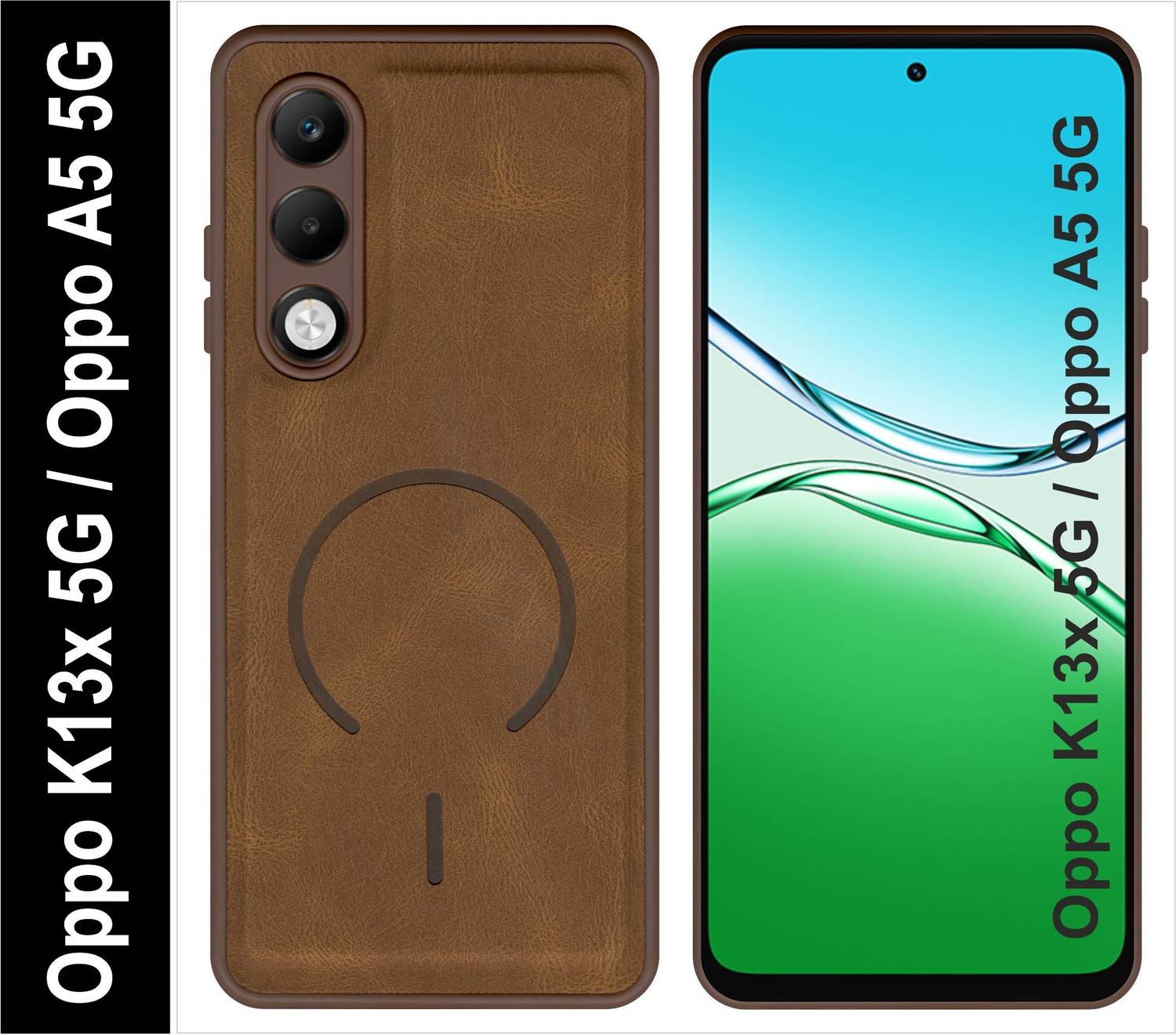 SBMS Back Cover for Oppo K13x 5G / A5 5G, Brown - Image 1