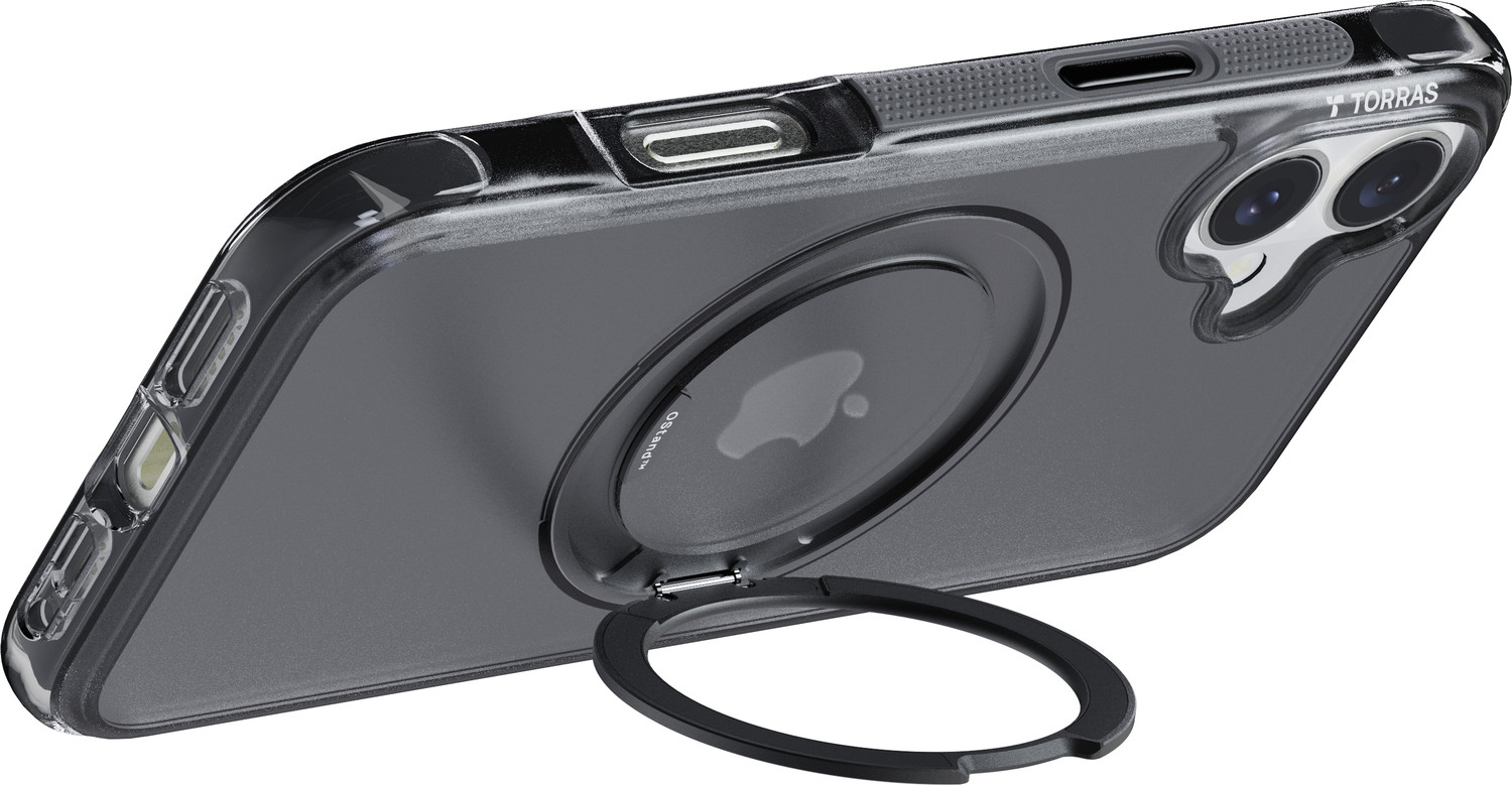 Image of Torras Back Cover for iPhone 16 Ostand R Air Series, 360Magnetic Ring, Military Grade Drop Tested