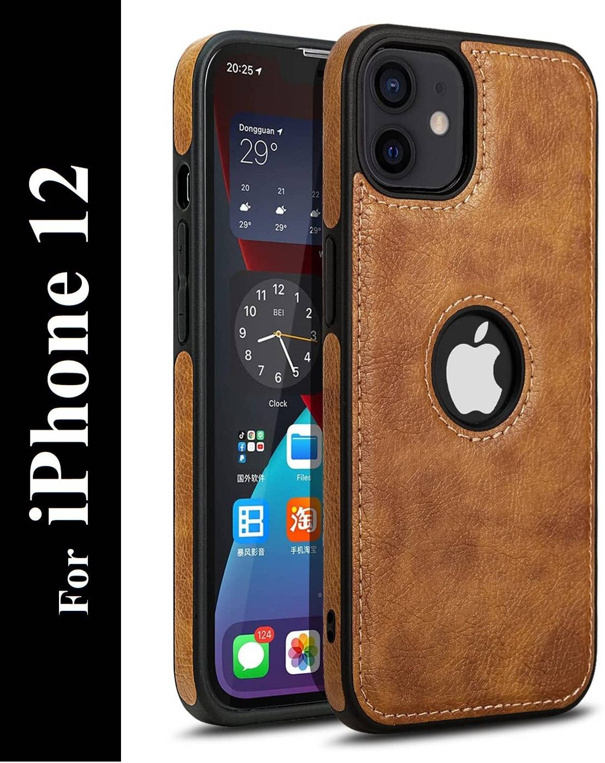 Luxury Leather Back Cover for Apple iPhone 12 - Image 1