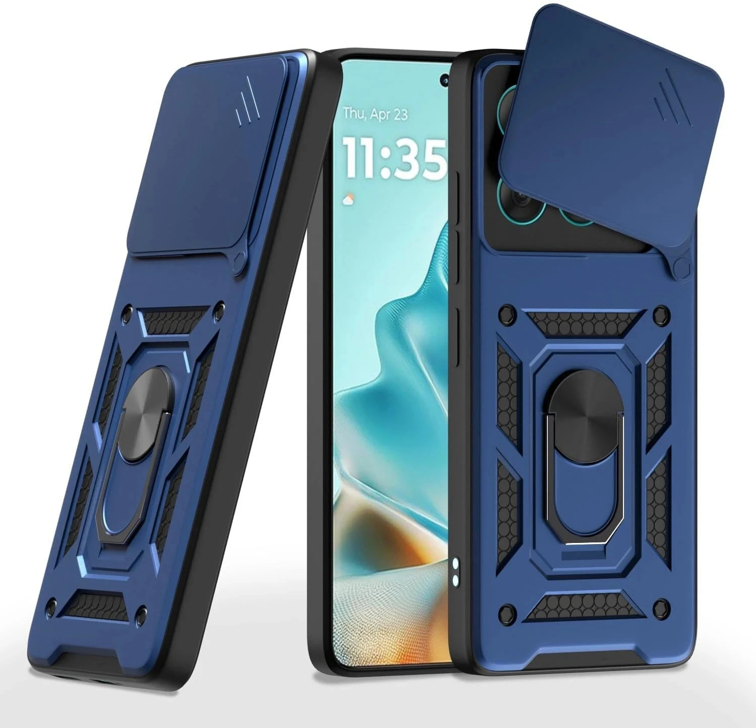 Image of AIBEX Back Cover for Motorola Edge 60 Pro 5G|D10 Tough Armor|Sliding Camera Shield|Ring Holder|Kickstand
