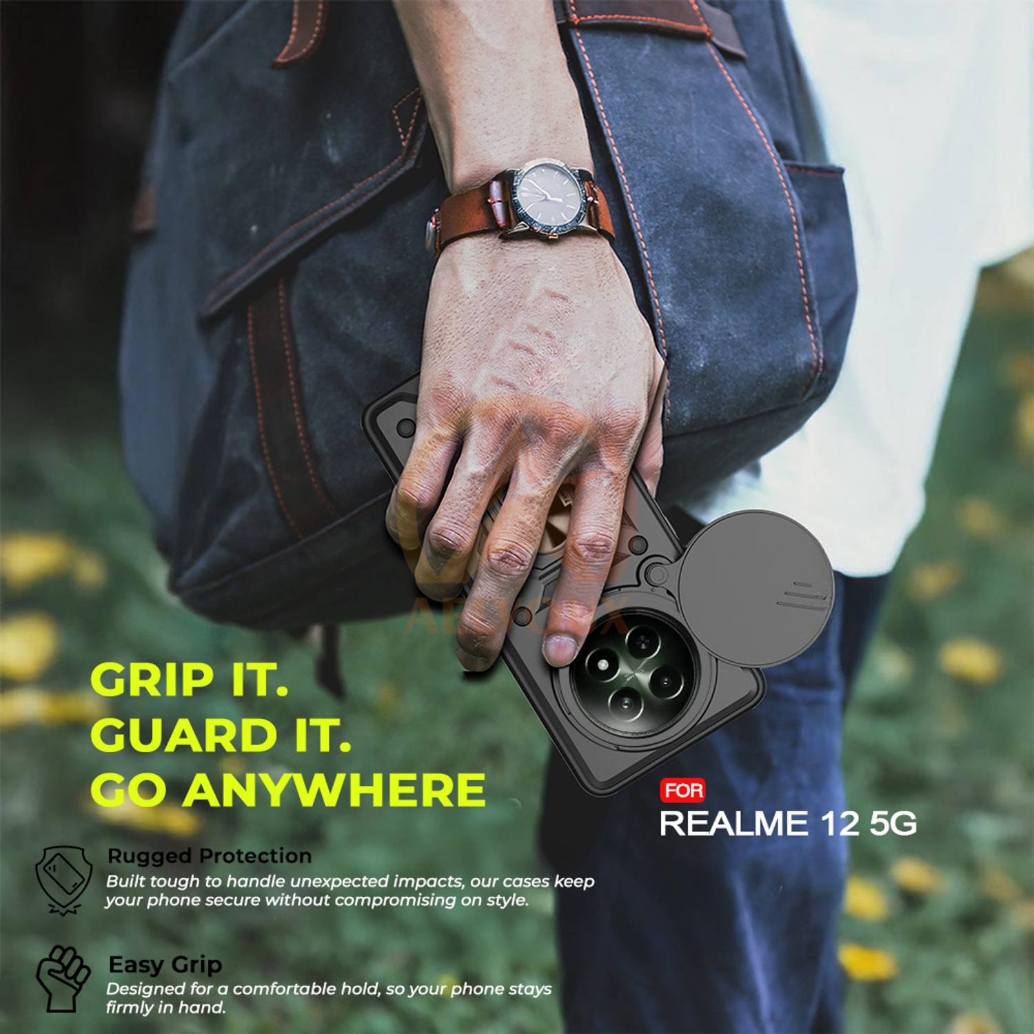 AelVouX Back Cover for Realme 12 5G Black - Image 4