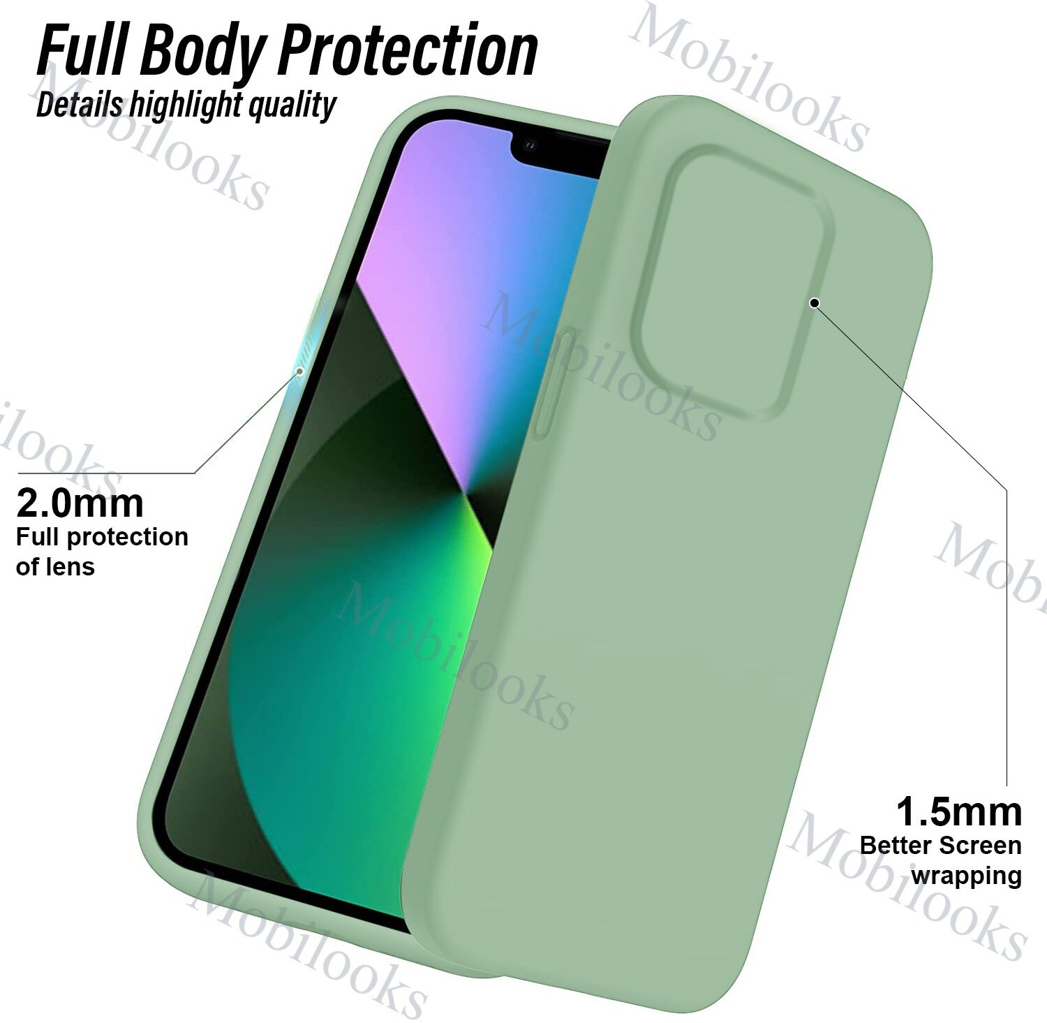 Image of MobiLooks Back Cover for Samsung Galaxy S23 FE 5G, Liquid Silicone Silky-Soft Full Body Protection Shockproof