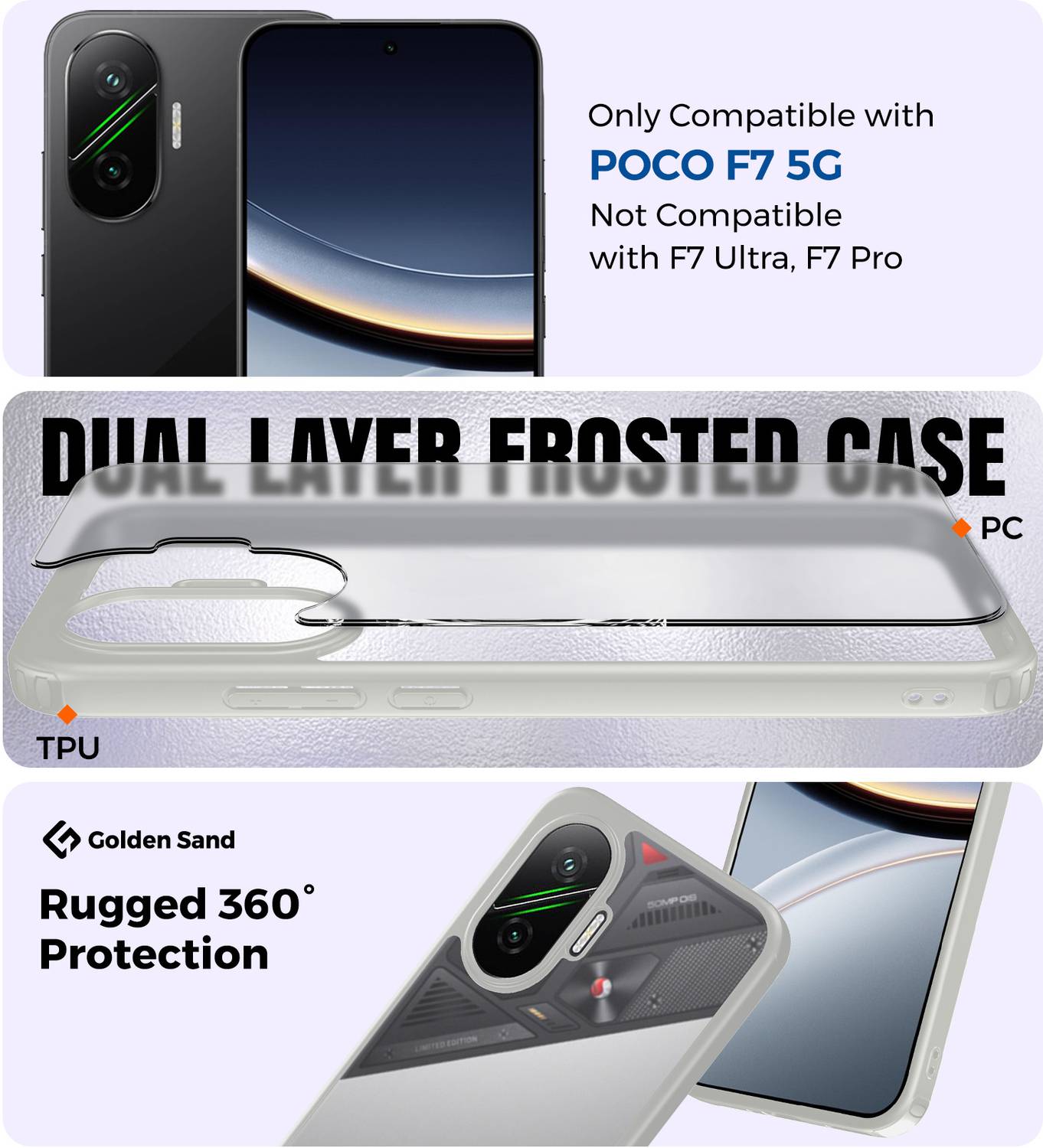 Golden Sand Back Cover for POCO F7 5G - Image 2