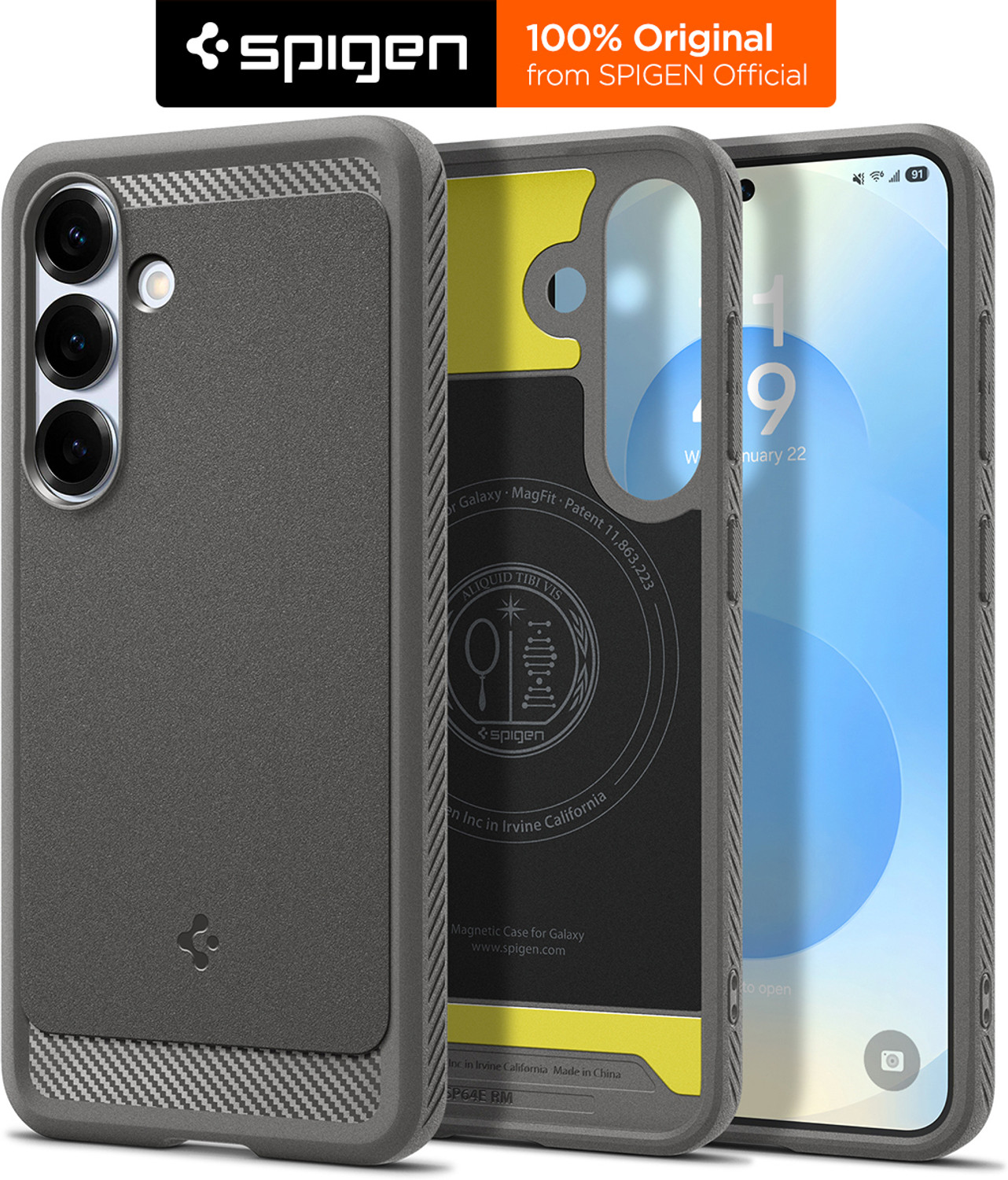Image of Spigen Rugged Armor MagFit Back Cover for Samsung Galaxy S25