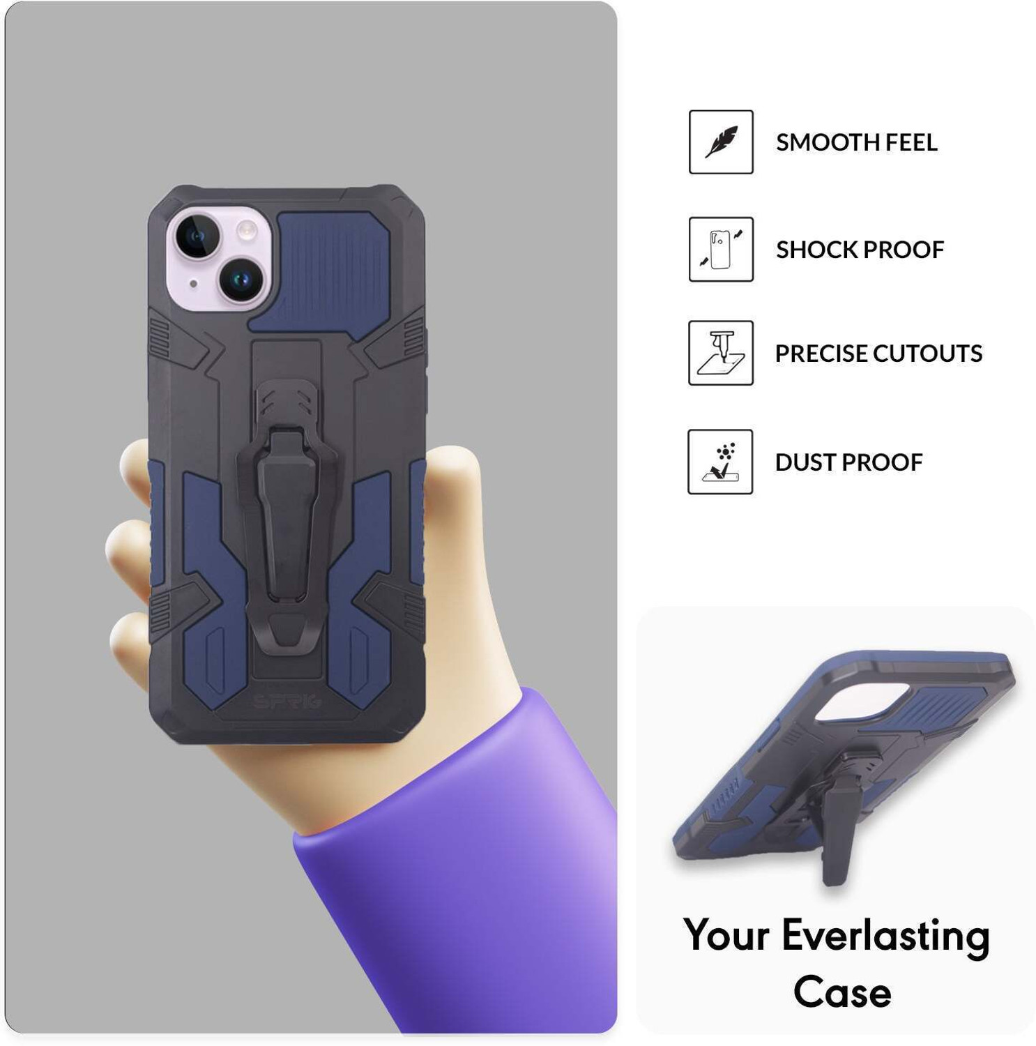 Image of Sprig Kick-stand Back Cover for Apple iPhone 15, Apple iPhone 15, Apple iPhone 15