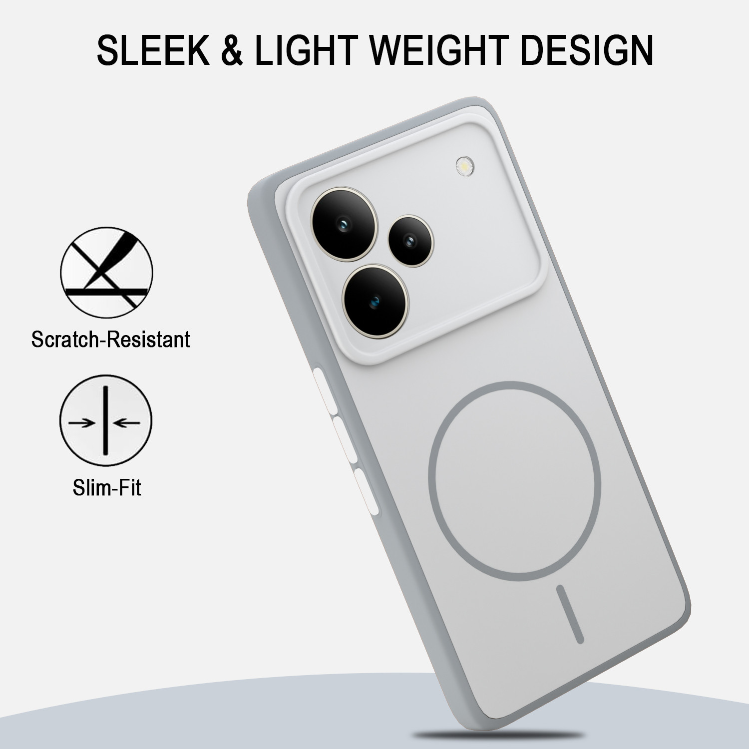 Image of KartV Back Cover for Realme P4 5G (Grey, Camera Bump Protector, Silicon, Plastic, Polycarbonate, Metal, Pack of: 1)