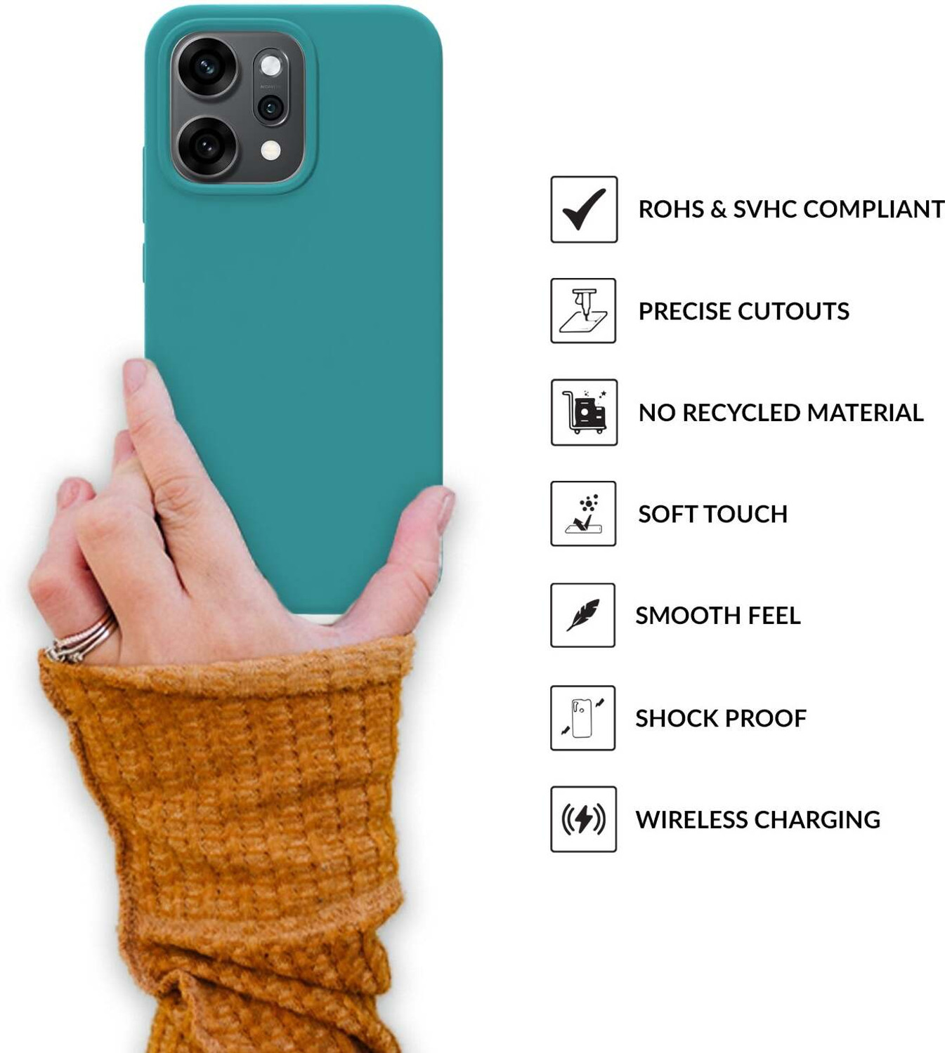 Image of Sprig Back Cover for OPPO Reno 14 Pro, OPPO RENO 14 PRO, oppo reno 14 pro (Blue, Microfiber Lining, Silicon, Pack of: 1)