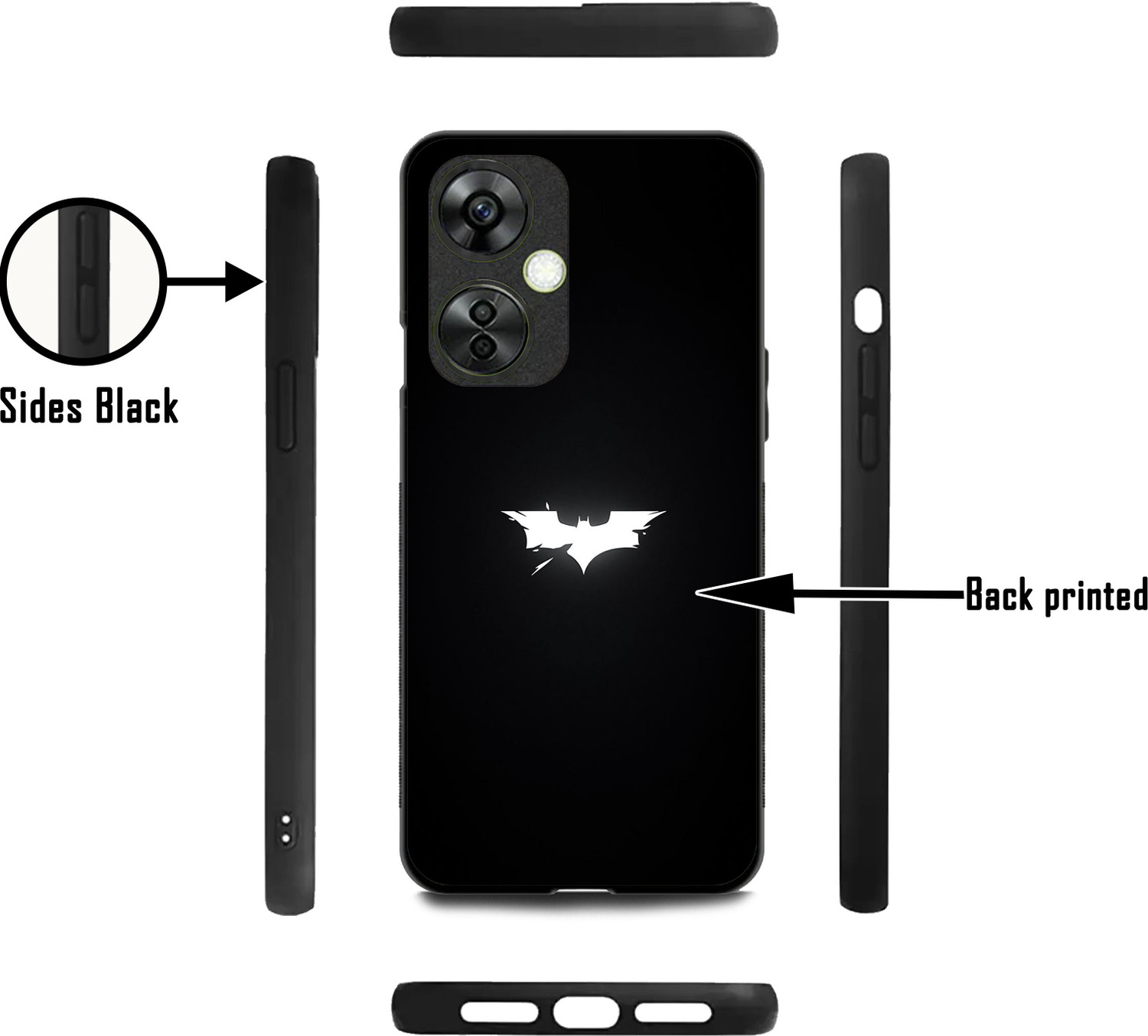 Image of MOBECARE Back Cover for ONEPLUS NORD CE 3 LITE BATMAN, BAT, SUPERHERO, DC, LOGO, BATMAN, COOL