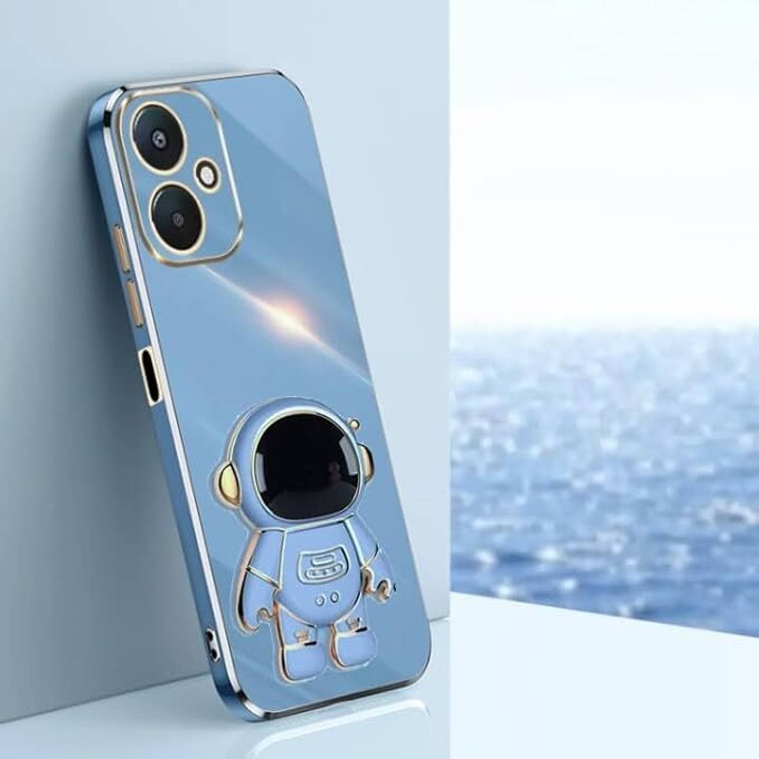 A3sprime Back Cover for REDMI 13c 5G with Cute 3D Cartoon Shaped Folding Mobile Stand Holder