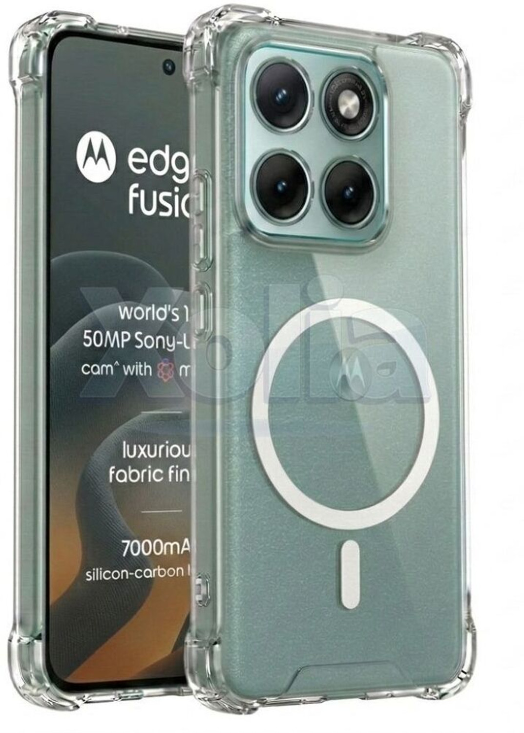 Image of Xolia Back Cover for Motorola Edge 70 Fusion 5G (Transparent, Shock Proof, Polycarbonate, Silicon, Pack of: 1)