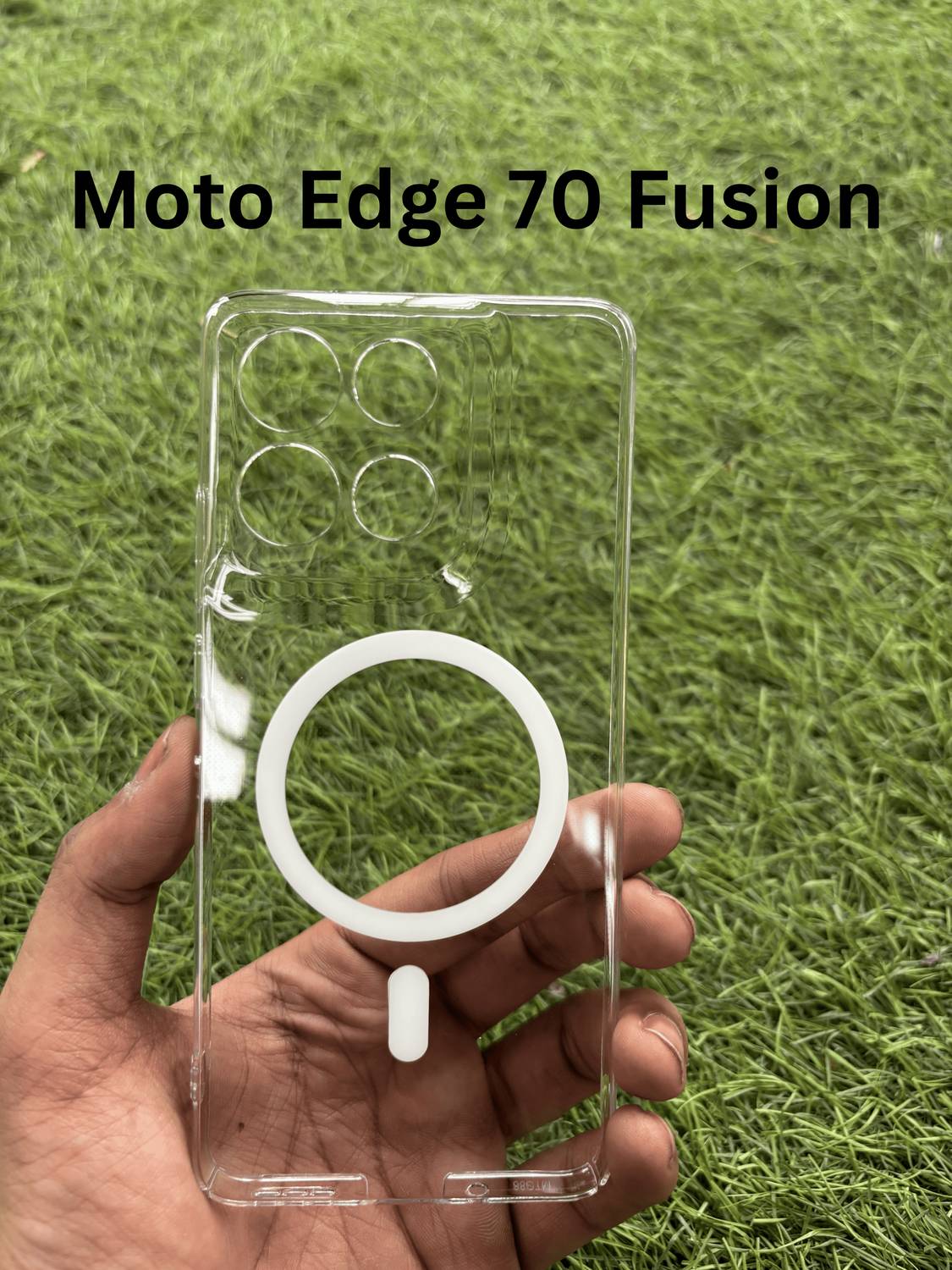 FONKR Back Cover for Moto Edge 70 Fusion, Magnetic Transparent Hard Case, Crystal Clear Case, Anti Yellow case