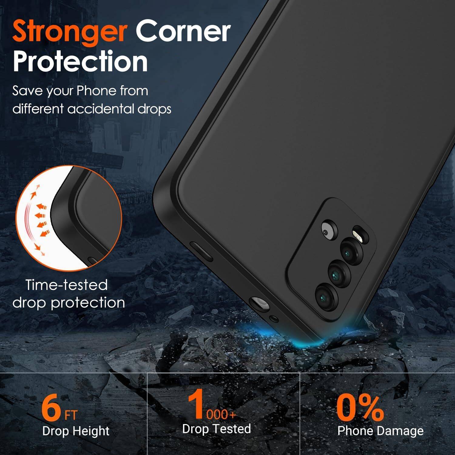 TheApallio Back Cover for Redmi 9 Power Black - Image 2