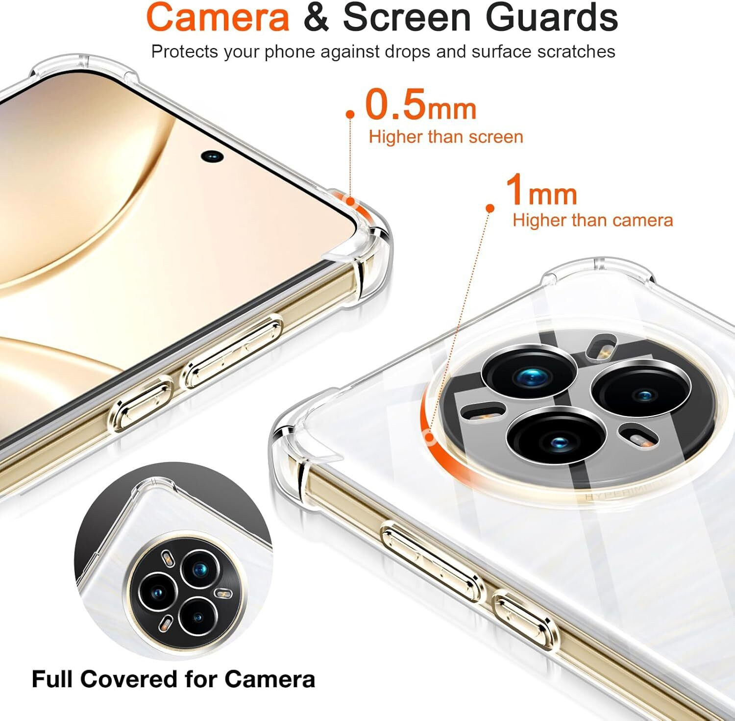 Image of CLOVYR Back Cover for Realme 14 Pro Plus 5G Bumper Silicon Transparent Case
