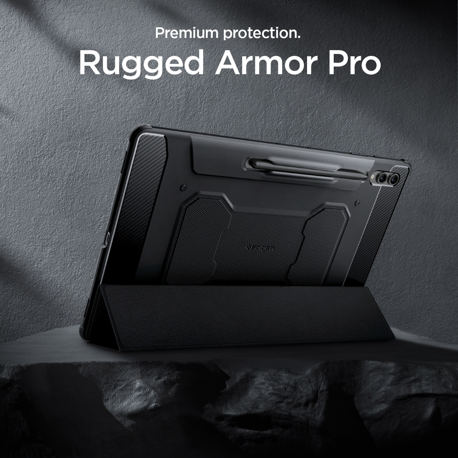 Image of Spigen Rugged Armor Pro Back Cover for Samsung Galaxy Tab S10 Ultra, Samsung Galaxy Tab S9 Ultra, Samsung Galaxy Tab S8 Ultra