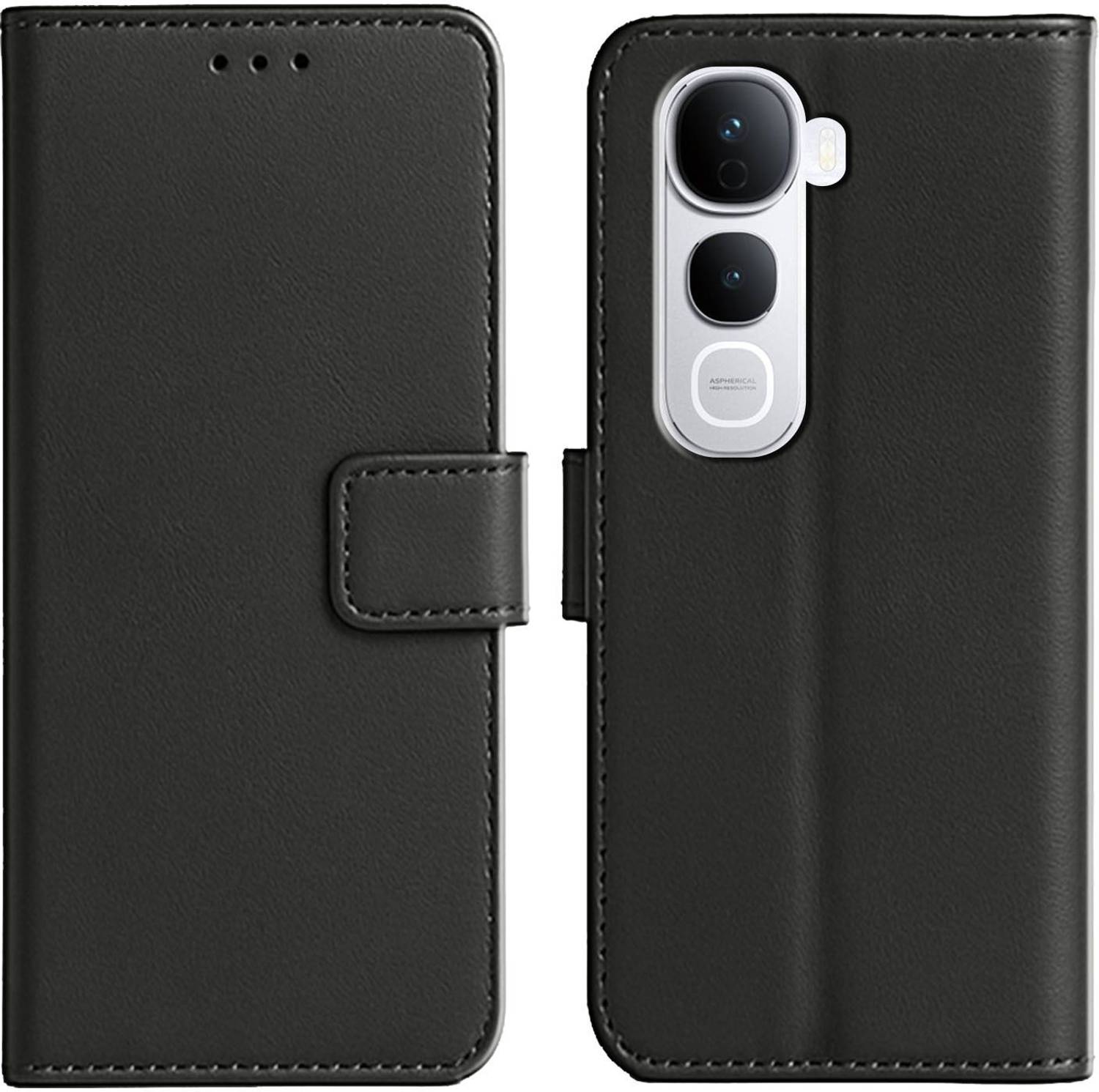 Ascensify Back Cover for Vivo Y400 Pro 5G Premium PU Leather Flip Cover with Card Slots & Stand Feature