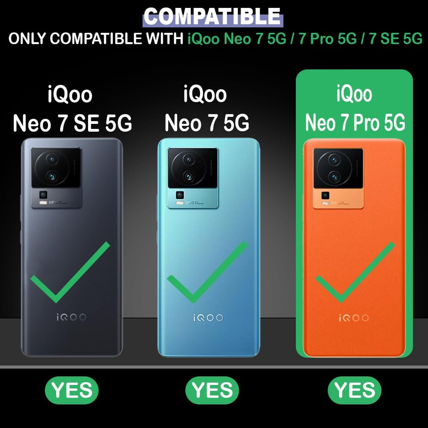 Image of BINTAGE Back Cover for IQOO Neo 7 Pro | Soft Micro fiber | Anti-Yellow | Durable Back Case (Transparent, Camera Bump Protector, Rubber, Pack of: 1)