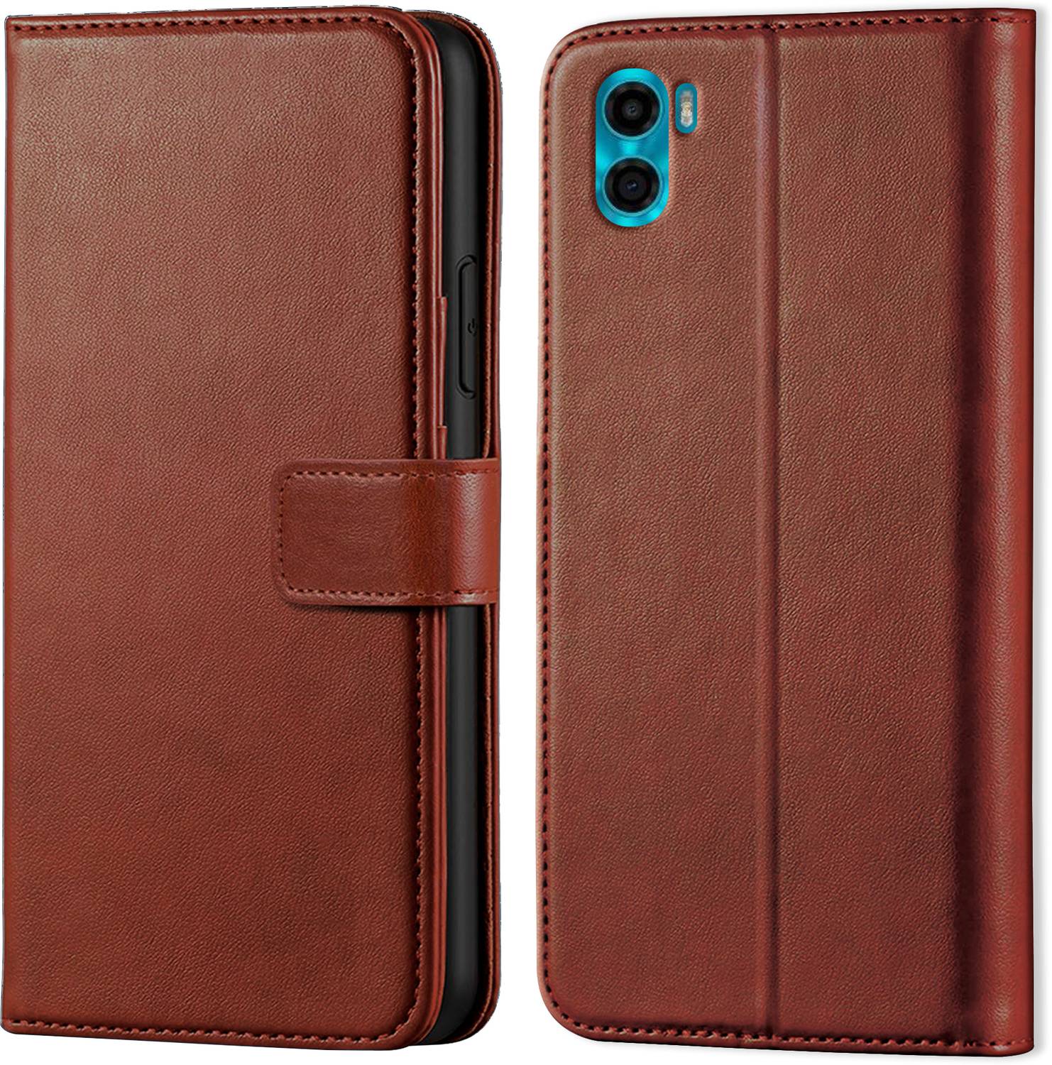 Ascensify Back Cover for Moto E22S Vintage Flip Wallet Back Case Cover [Artitifial Leather]