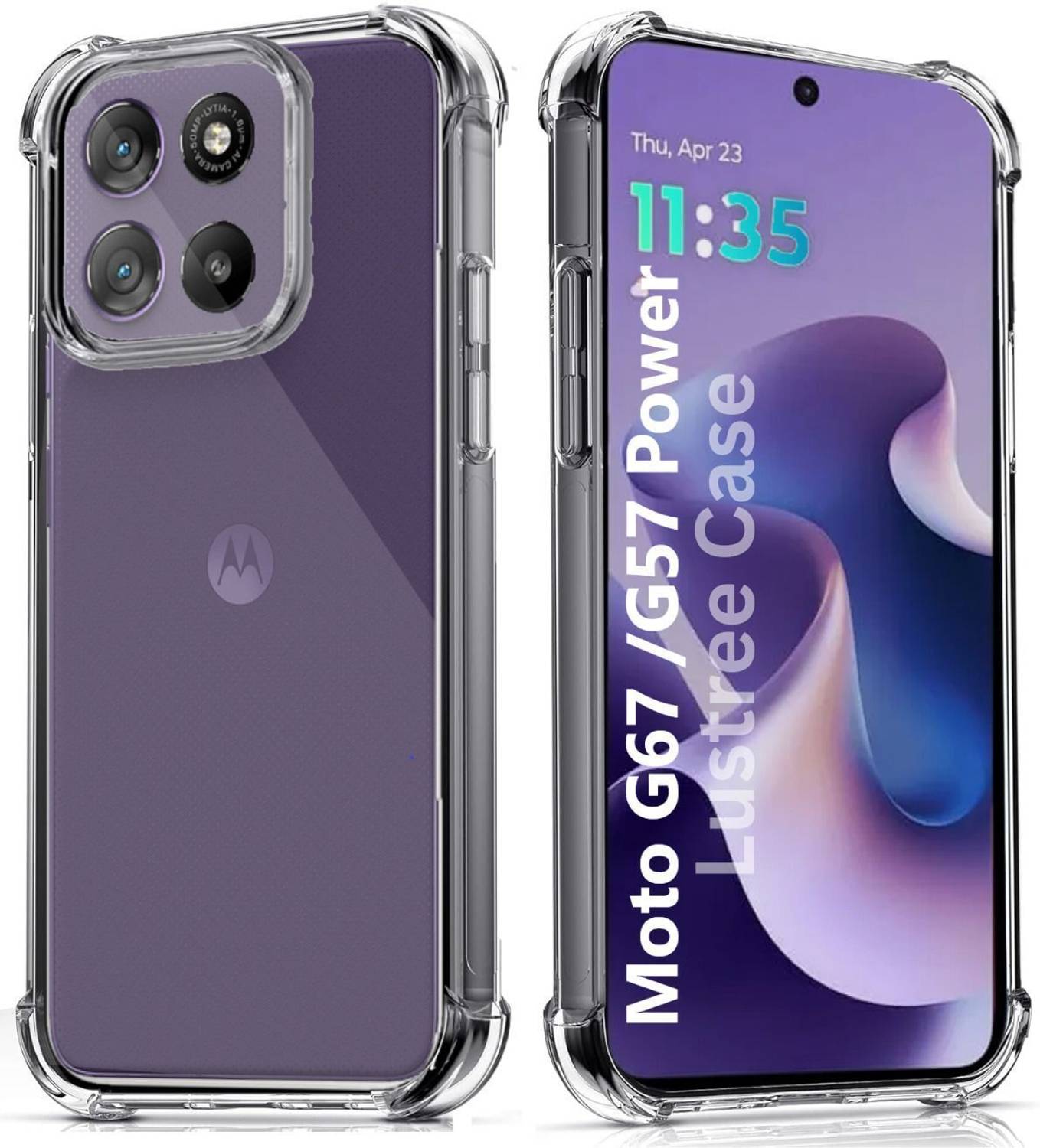 Lustree Back Cover for Motorola G67 Power 5G Motorola Moto G57 Power 5G Silicon Transparent Case