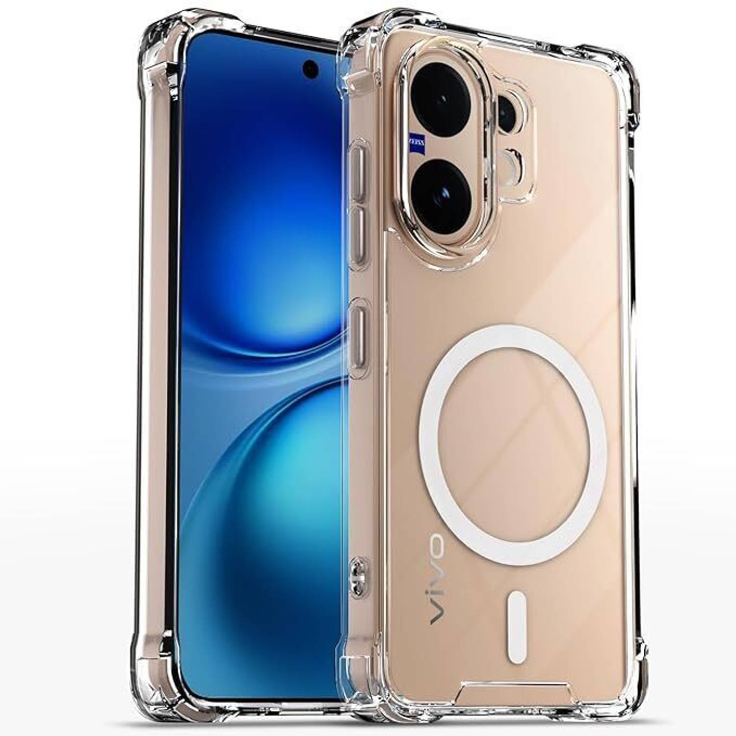 Anyphone Back Cover for Vivo V60 5G / Vivo T4 Pro Hard Transparent Compatible with Mag-Safe, Anti-Yellowing