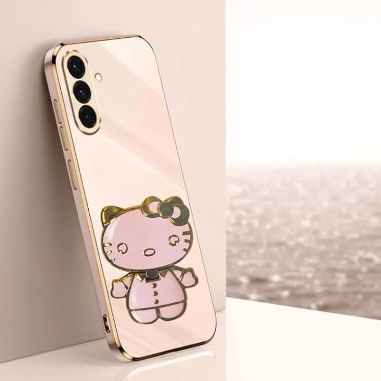 A3sprime Back Cover for Samsung Galaxy A17 5G with Cute 3D Cartoon Shaped Folding Mobile Stand Holder