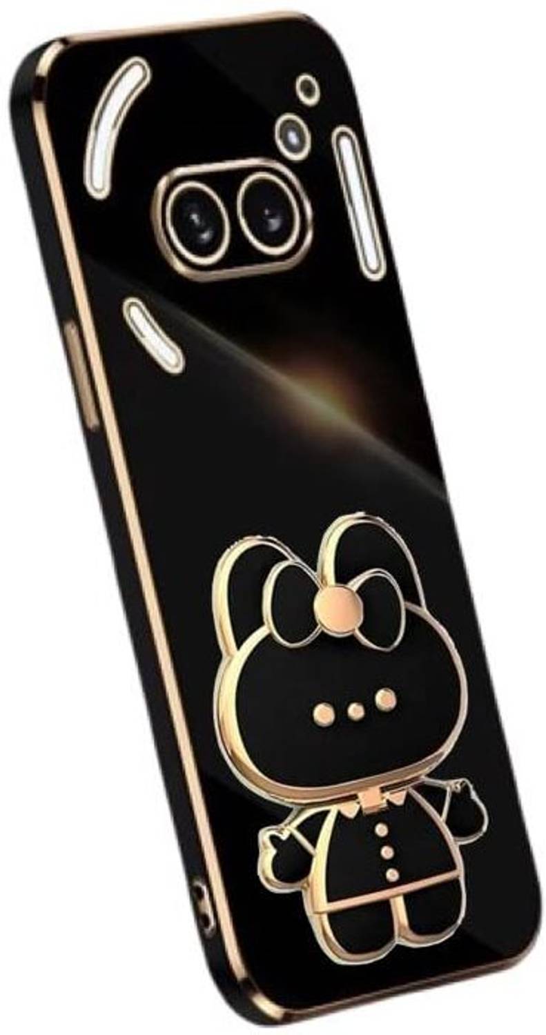 A3sprime Back Cover for Nothing Phone (2a) 5G with Cute 3D Cartoon Shaped Mirror Folding Mobile Stand Holder