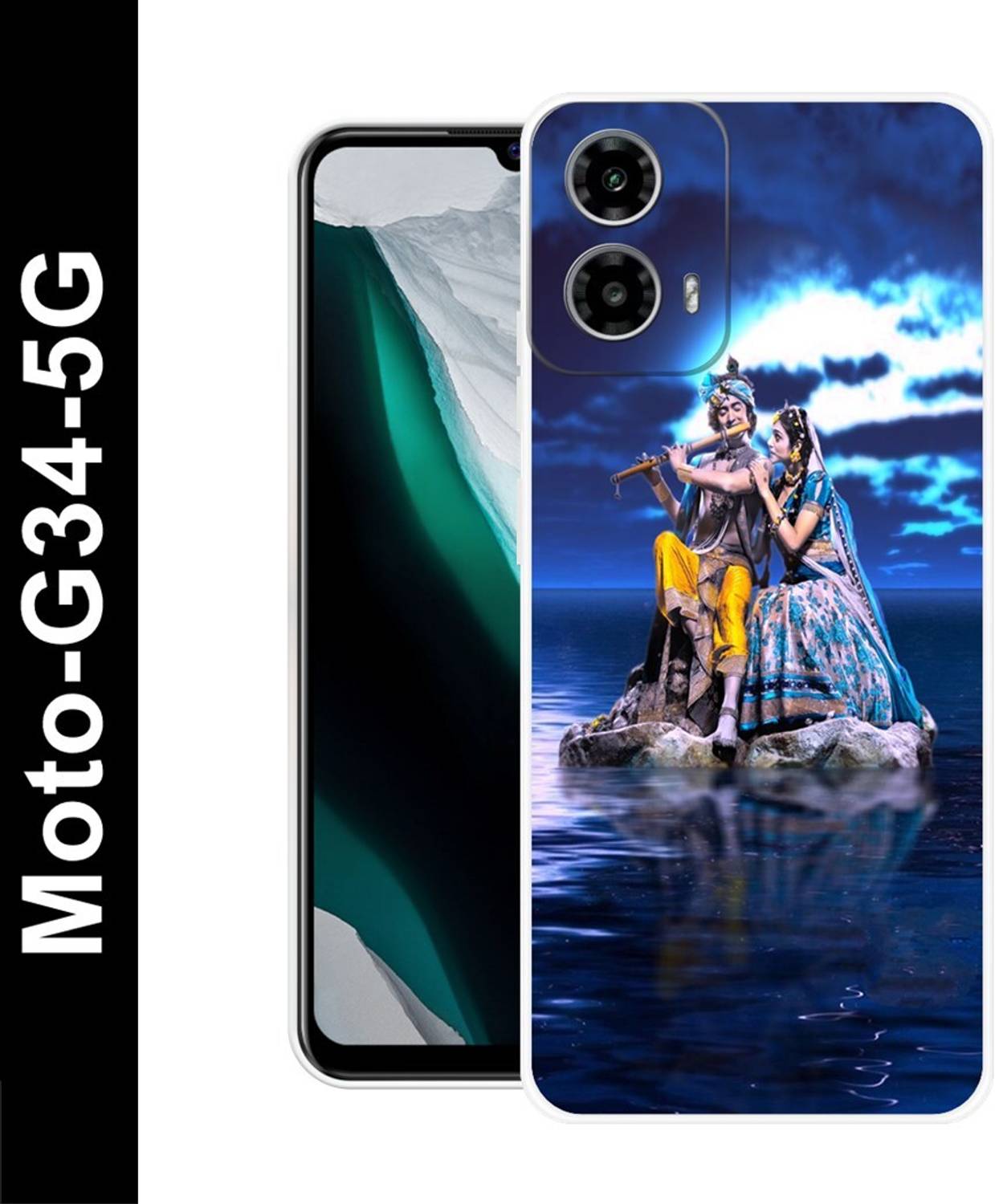 Bluvver Back Cover for MOTOROLA G34 5G, Moto G34 5G Radha Krishna back cover