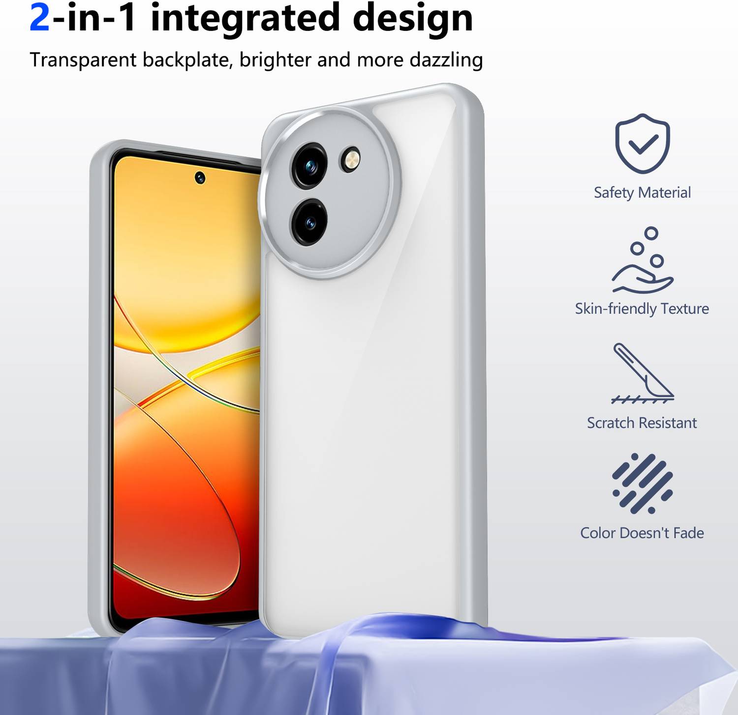 KartV Back Cover for Vivo T3x 5G Gray - Image 5