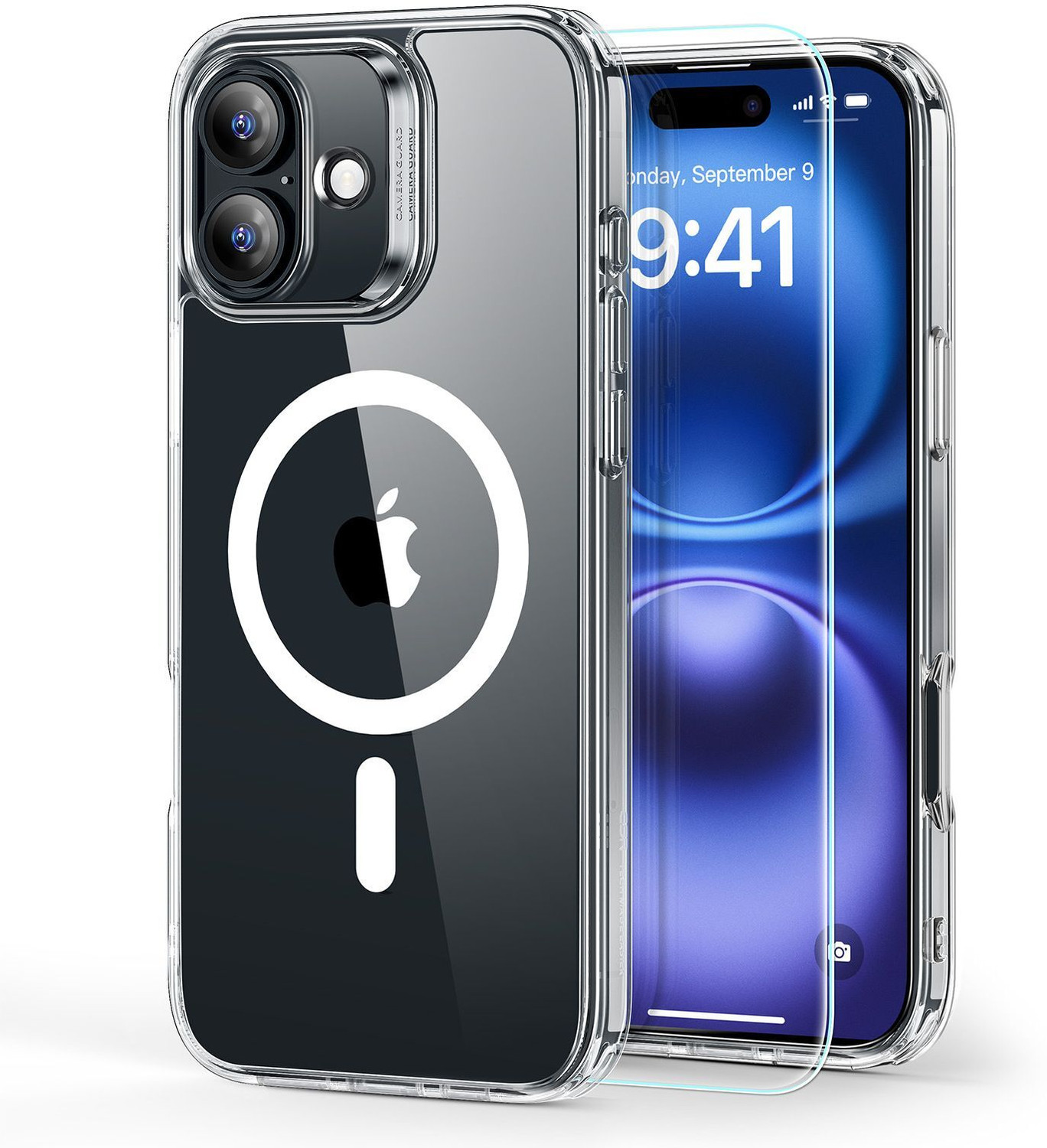 Image of ESR Back Cover for iPhone 16 Classic Case + Protector Set, MagSafe, Shockproof