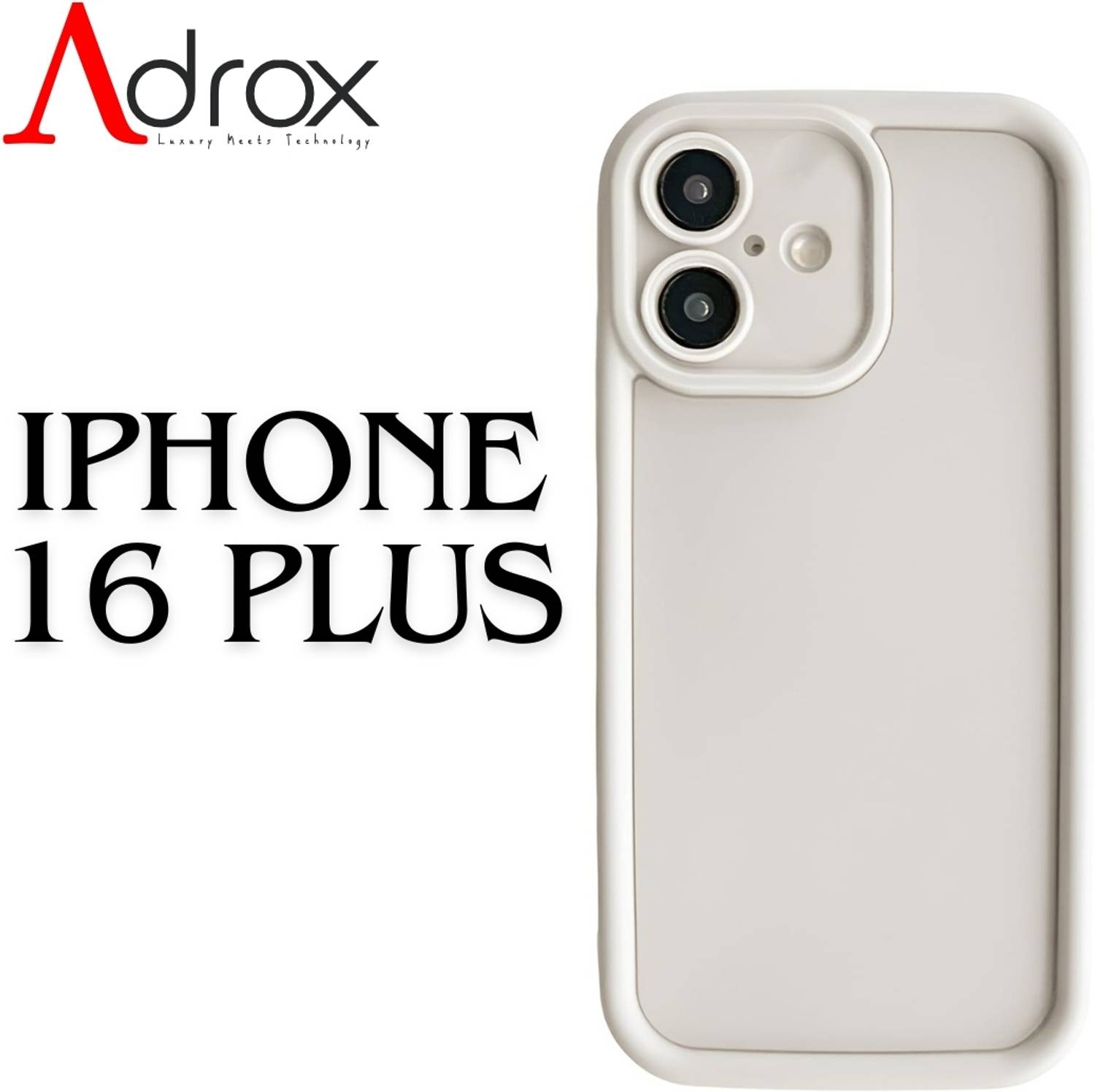 adrox Back Cover for iPhone 16 Plus Soft Silicone Cover Camera Protection, Scratch Proof, Shock Protection
