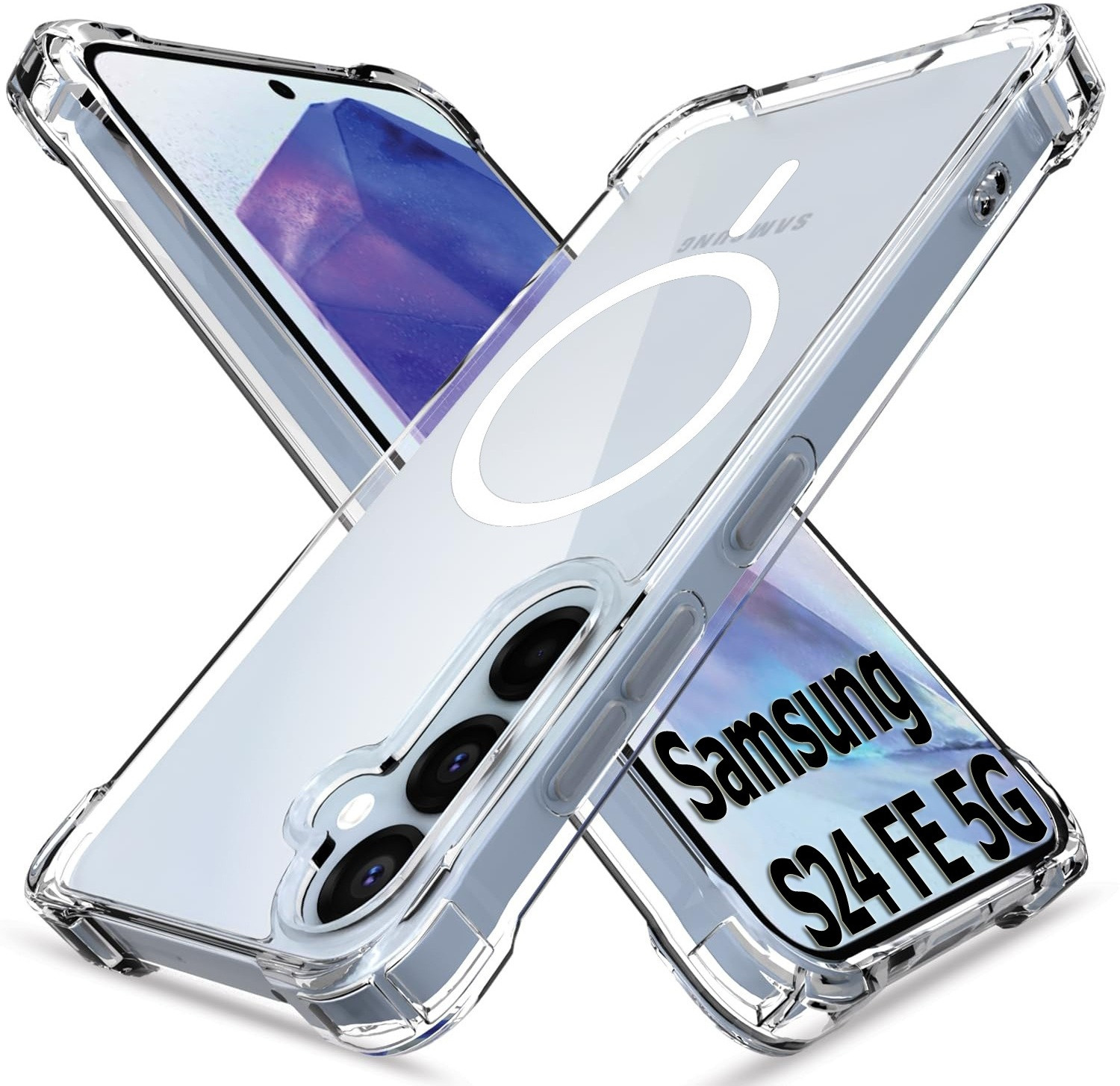 Image of MOBIDEER Back Cover for SAMSUNG Galaxy S24 FE 5G, Magnetic Strong MagSafe Ring Holder