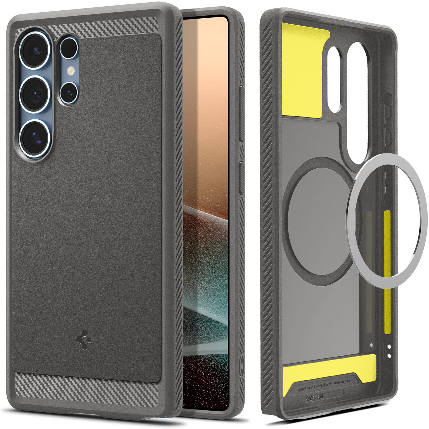 Spigen Rugged Armor MagFit Back Cover for Samsung Galaxy S25 Ultra
