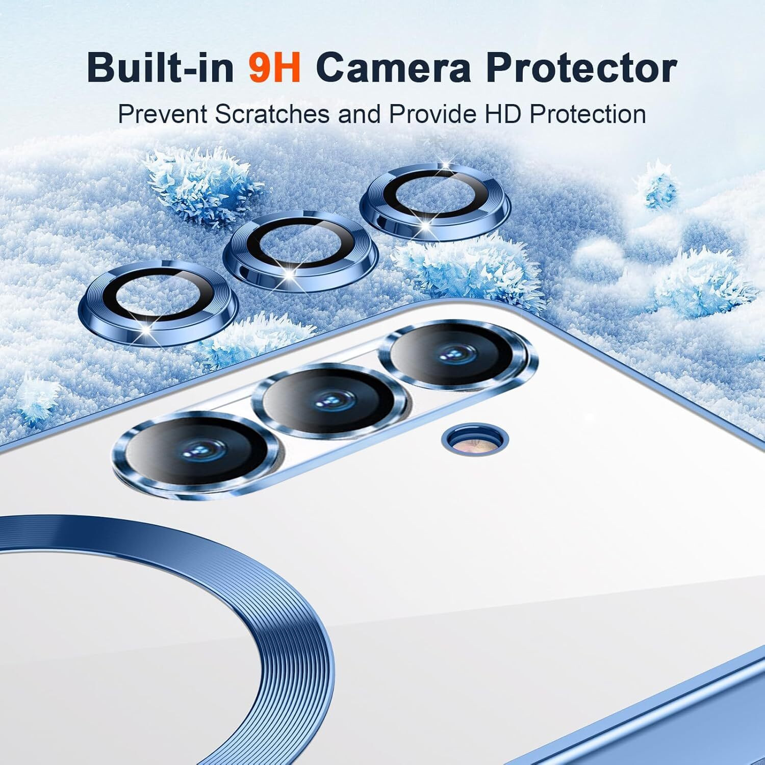 Image of VONZEE Back Cover for Samsung Galaxy A36 Magnetic Built-in Camera Lens Protector, Electroplated Clear Case
