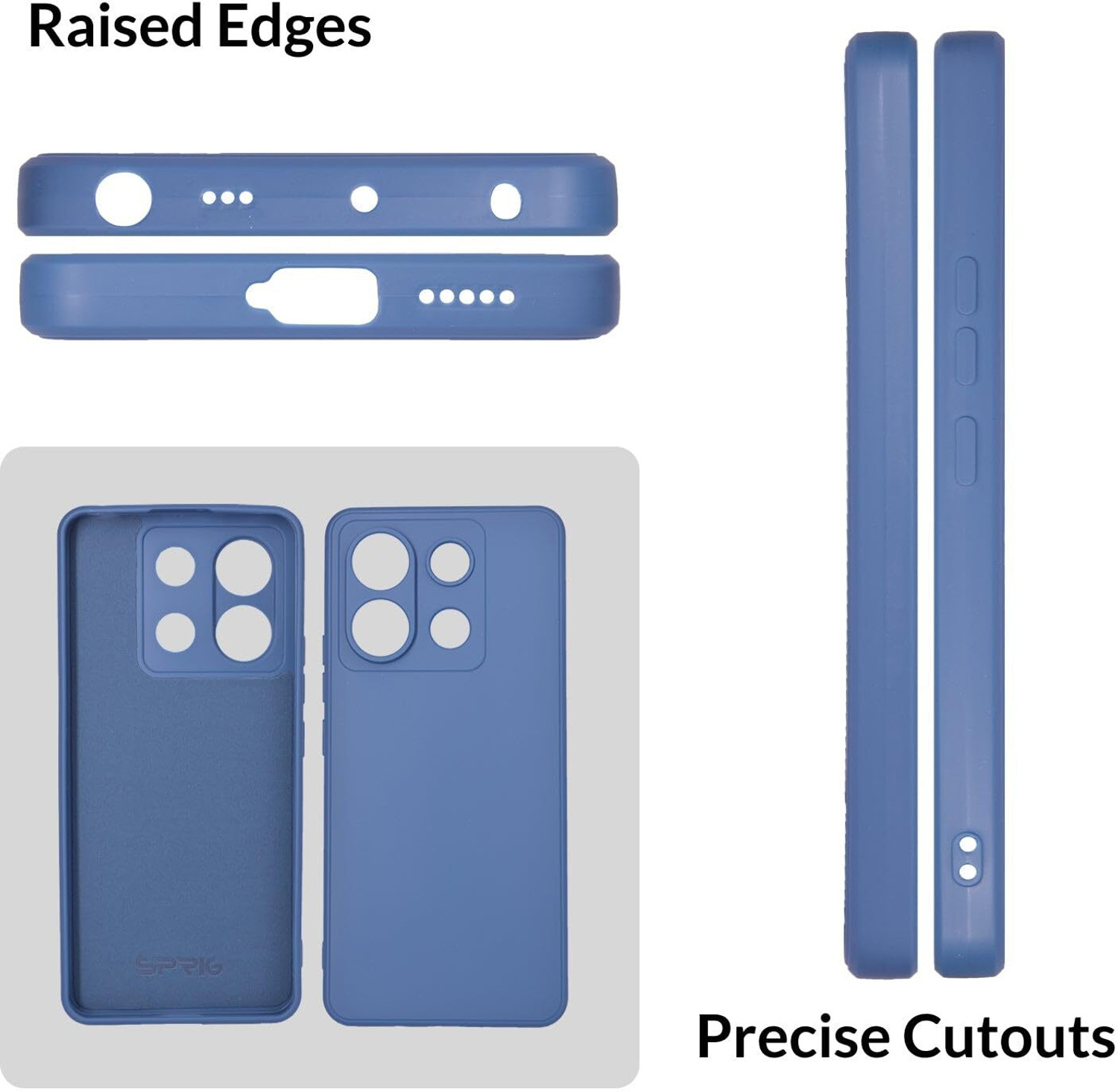 Image of Sprig Back Cover for Sprig TPU Matte Back Cover for POCO X6 5G, Poco X6 5G (Blue, Flexible Case, Pack of: 1)