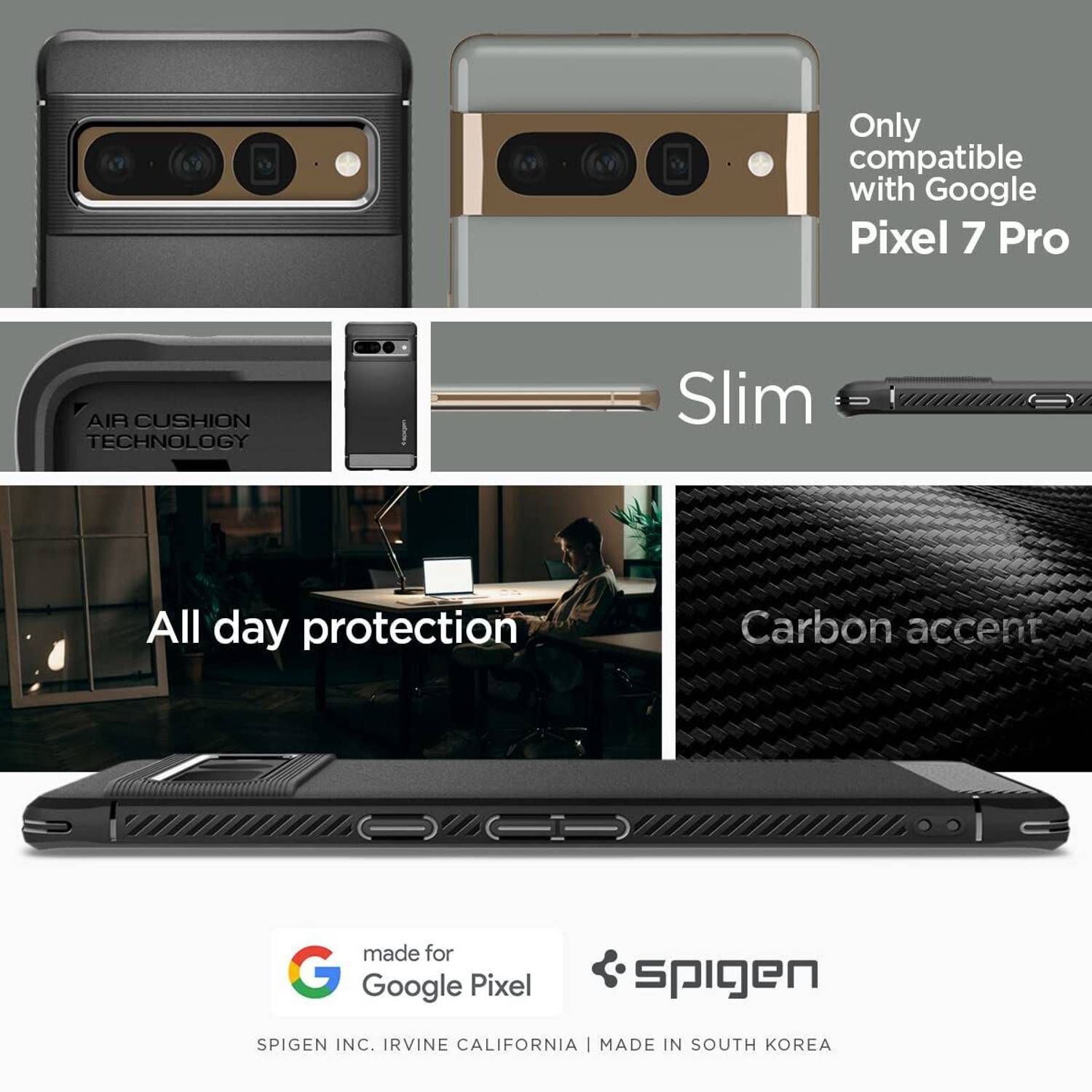 Coque Spigen Ultra Hybride Pour Pixel 7 Pro - Transparente, Fine Et Antichoc