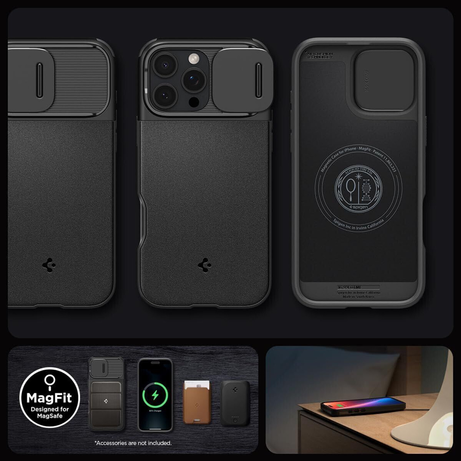 Image of Spigen Optik Armor MagFit Back Cover for iPhone 16 Pro Max