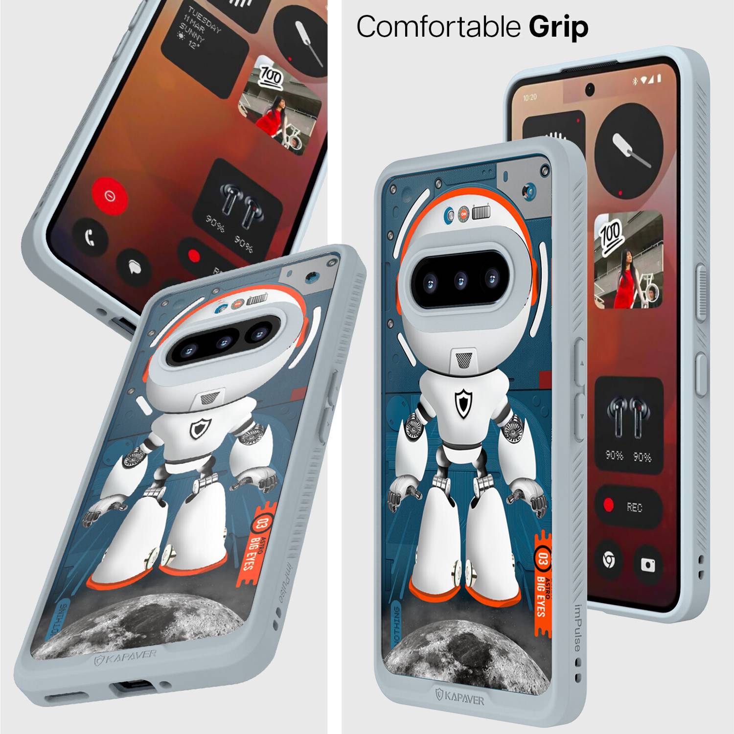 Kapaver Back Cover for Nothing Phone (3a) Gray - Image 2